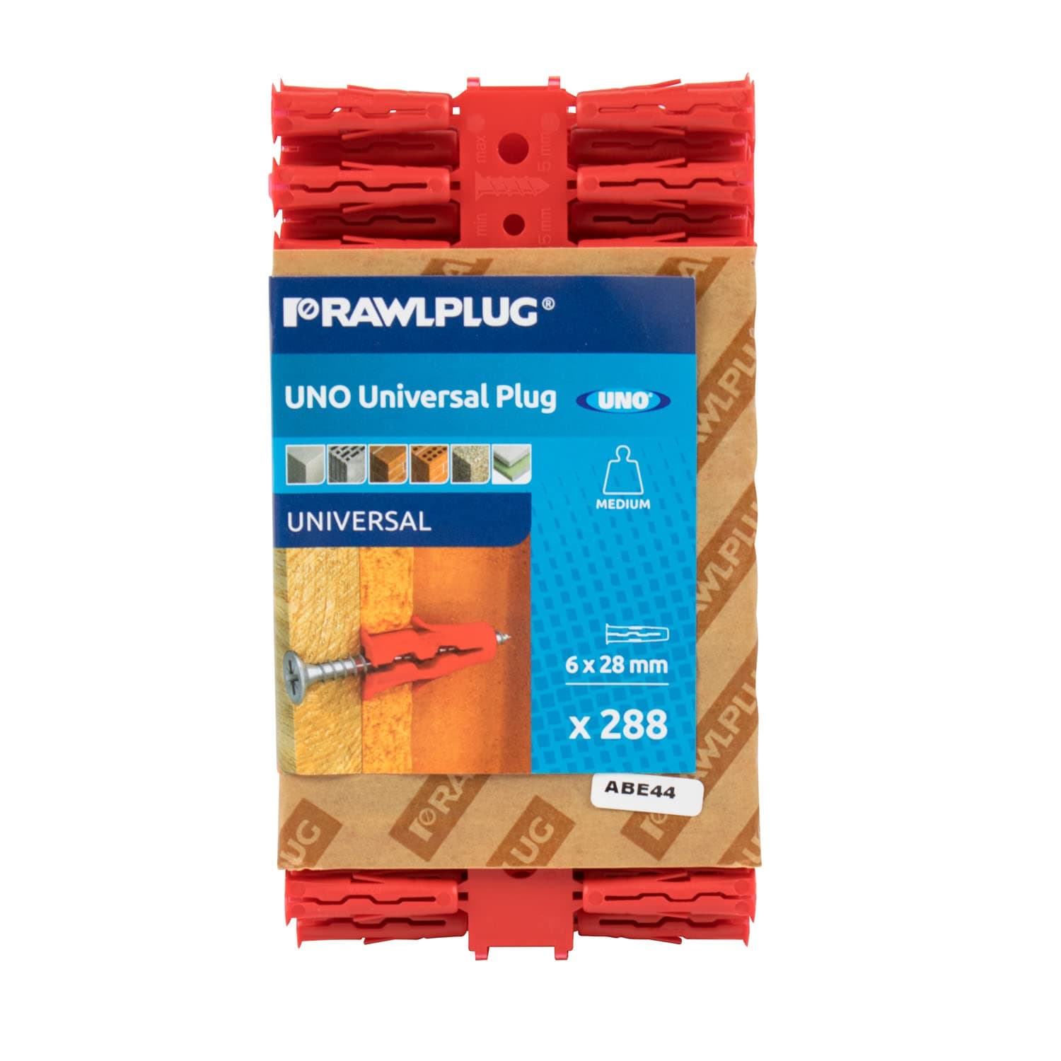 Rawlplug Uno Plug (Trade Pack of 288) - Red