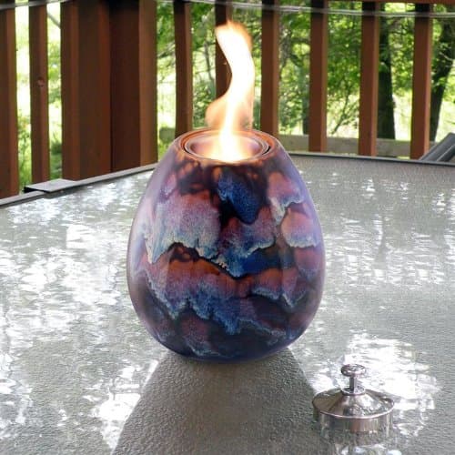 Twilight by HouseWarmer HWTSPMF Hand Crafted Artesian Stoneware Fire Pot in Maple Flow