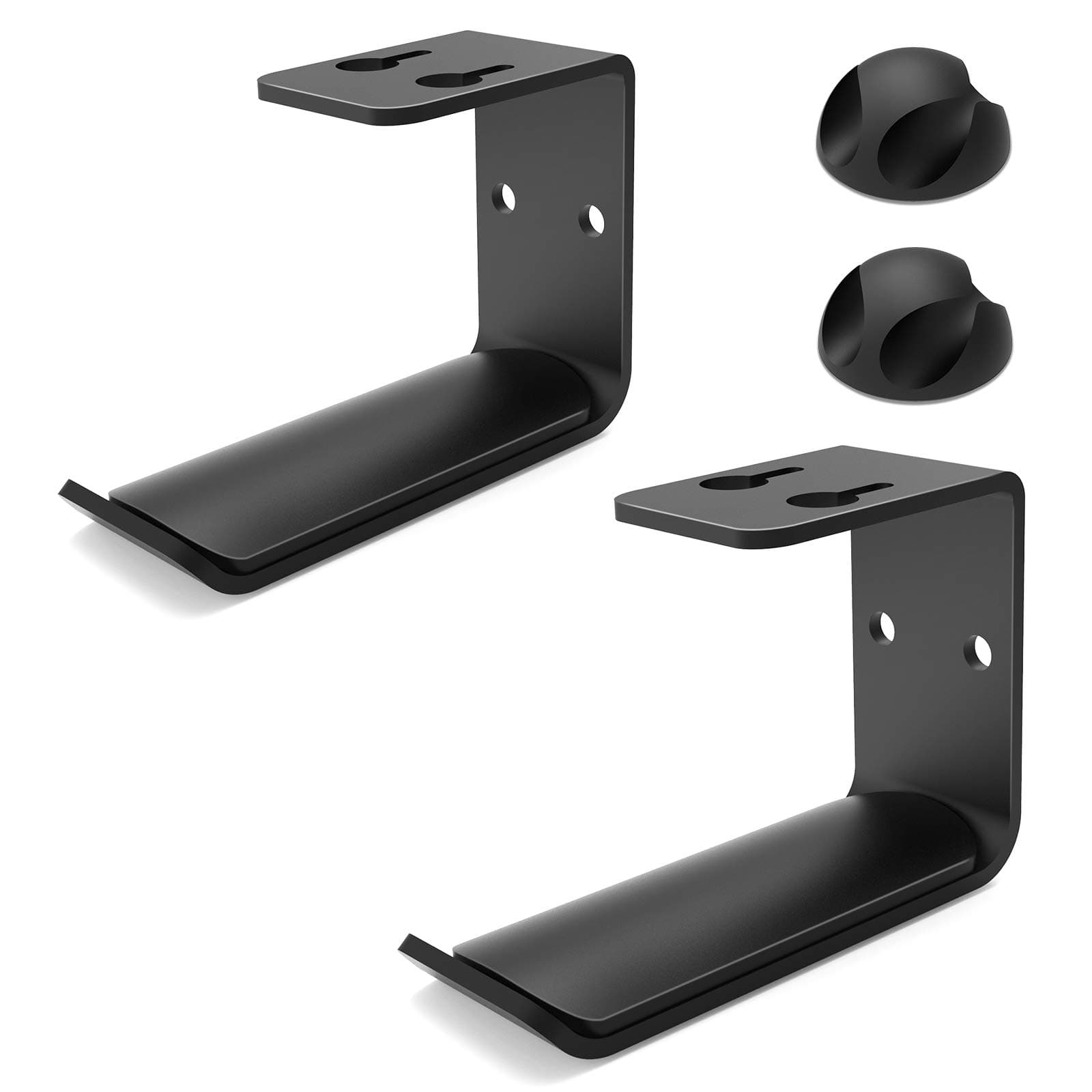 2Pack Headphone Hanger Under Desk Hook Holder Wall Mount, Dual PC Gaming Headset Stand with Cable Clips Organizer Under Table Design, Universal Fit All Headphones
