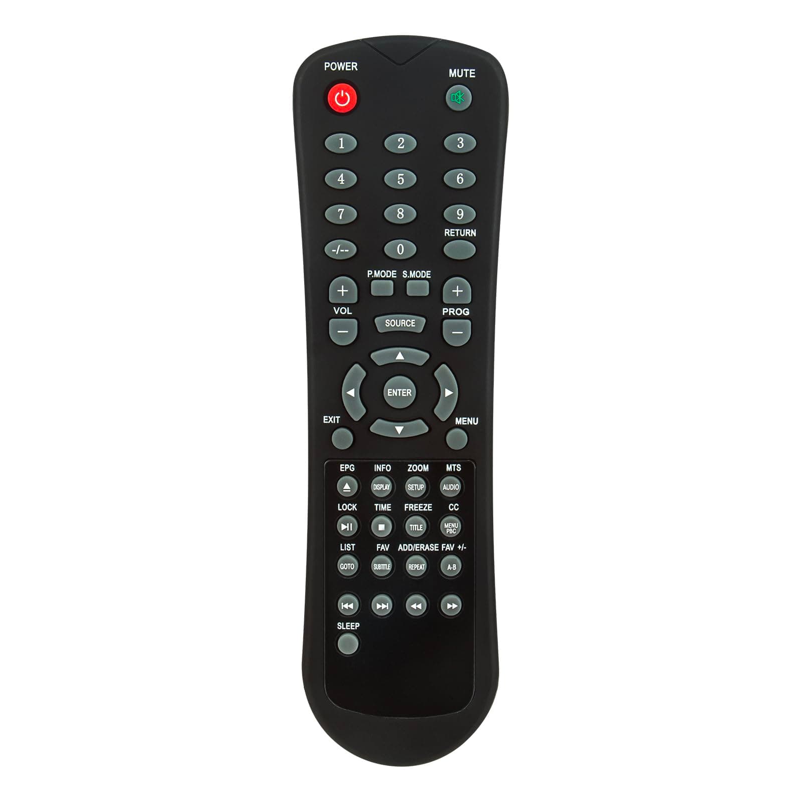 Replacement Remote fit for NAXA NT and NTD Model 12 Volt TVs TV DVD Combo NTD-1356 NT-1907 NT-3201 NTD-2457A NTD-1553 NTD-1952 NT-2407 NTD-1955 NT-2409 NTD-2255 NTD-1956 NTD-2256 NTD-2255 NT-2410