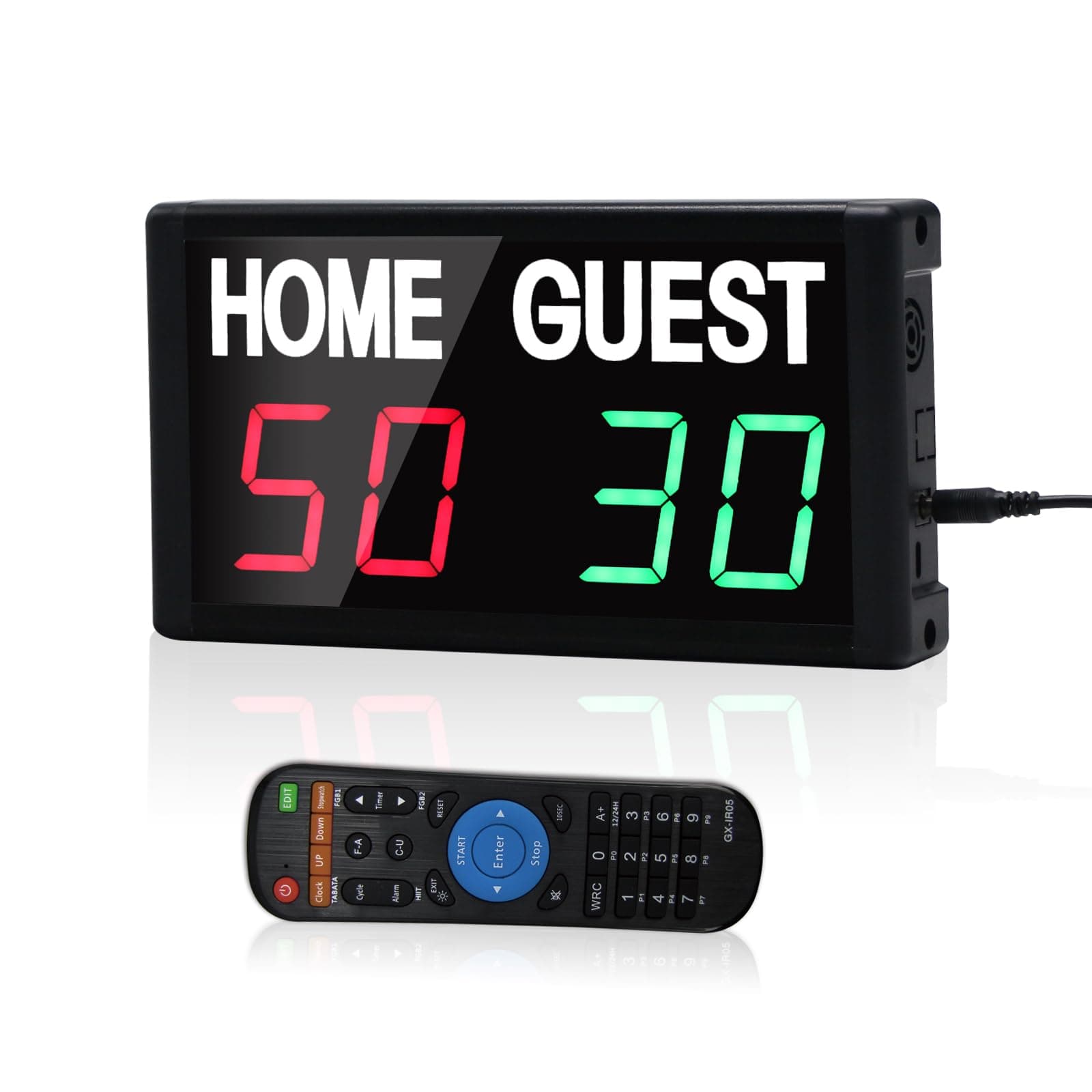 GAN XIN Electronic Scoreboard,Digital Scoreboard with Remote,Portable LED Tabletop Scoreboard for Indoor Games Volleyball/Basketball/Football/Ping Pong/Badminton,Scores 1-99, Score Keeper (Red+Green