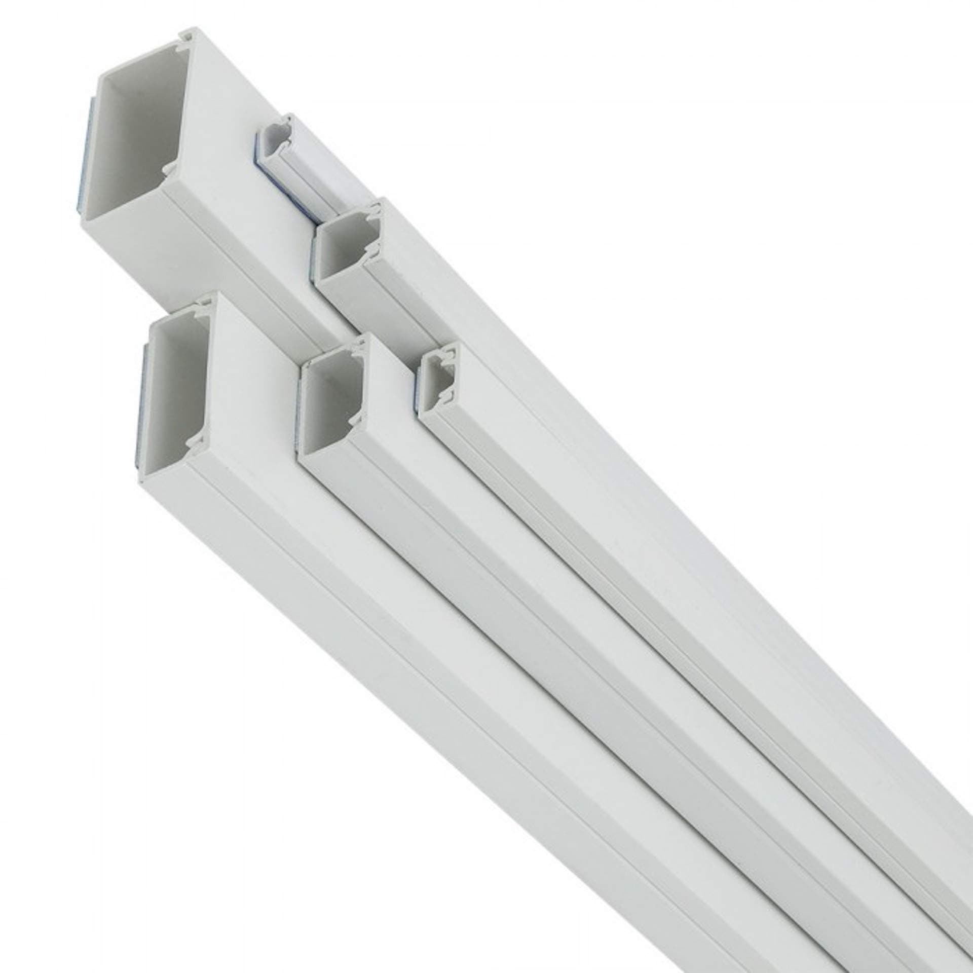 Reliable Electrical PVC Trunking with Sticker 1m Long White Self Adhesive Cover Hider Cable Management (38mm x 25mm)