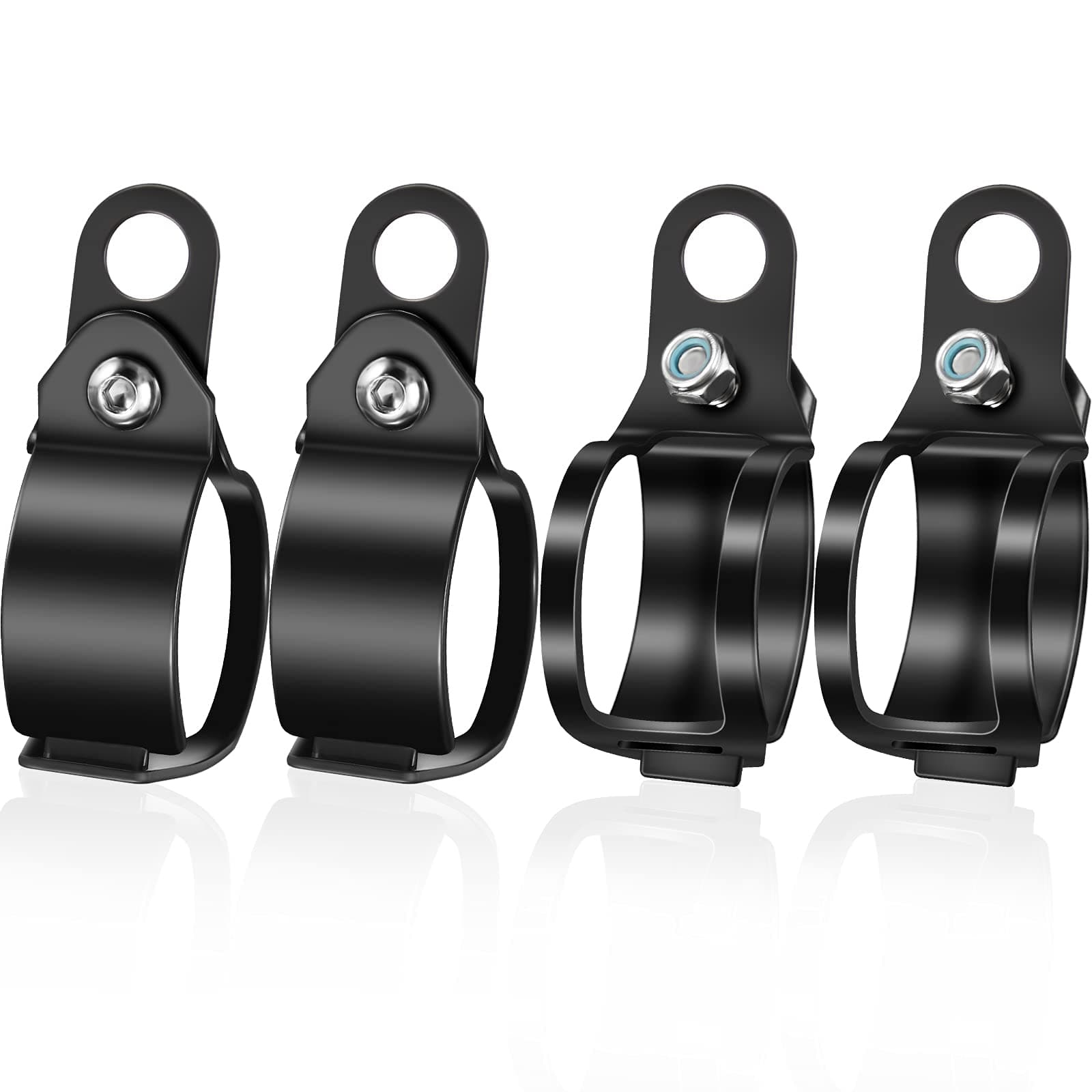 Frienda 2 Pairs Motorcycle Fork Indicator Brackets Metal Motorcycle Turn Signal Mount Brackets Turn Signal Light Indicator Bracket Clamps Black Fork Relocation Clamps, 30-43 mm, Black