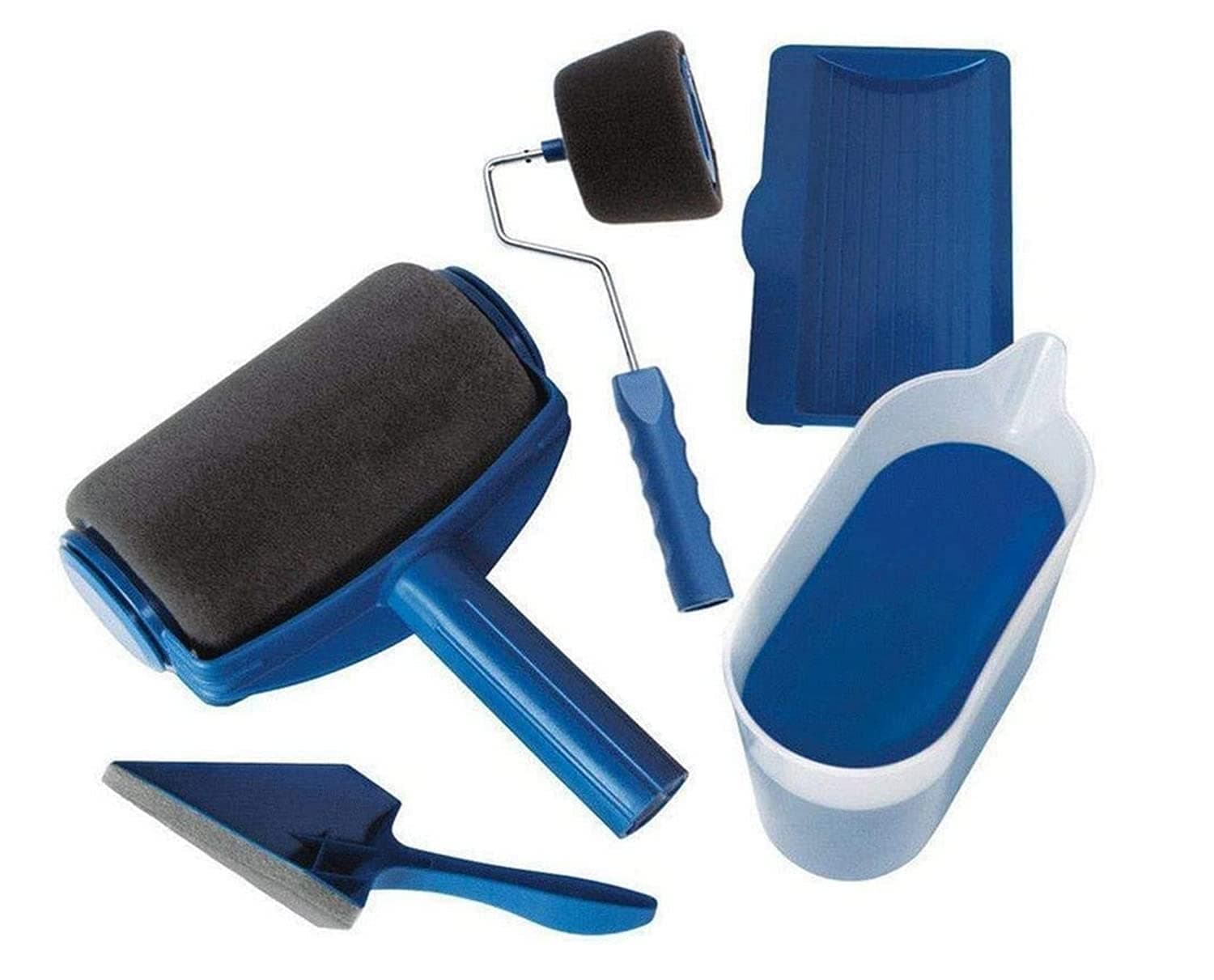 5pcs Household Paint Roller Kit Brush with Handle Wall Painting Roll DIY Handle Painting Set Pro Corner Runner Painting Brush