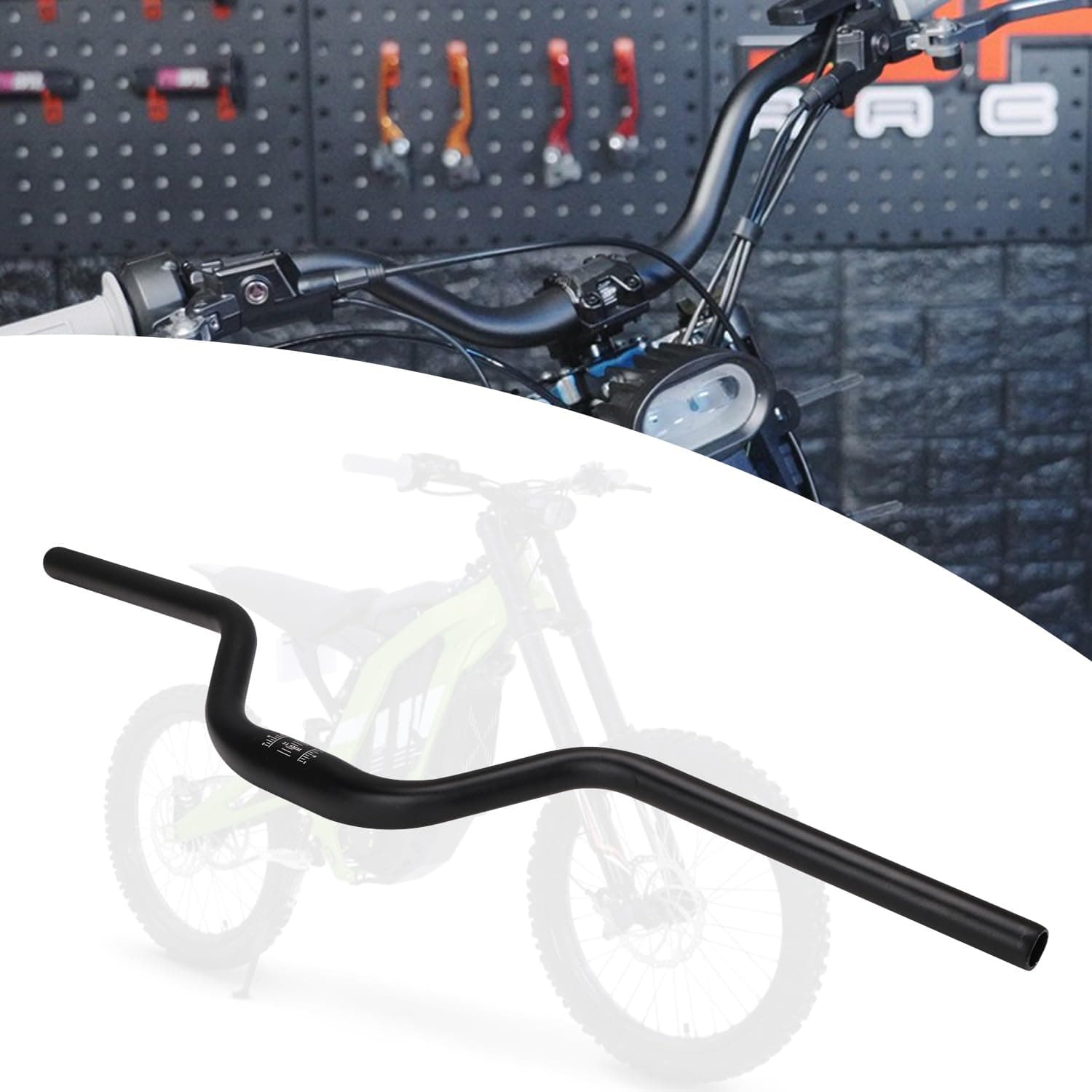 Dirt Bike Handlebar, Motorcycle High Rise Handlebar for Surron Sur-Ron Light Bee S/X X160/X260 Bicycles - Black
