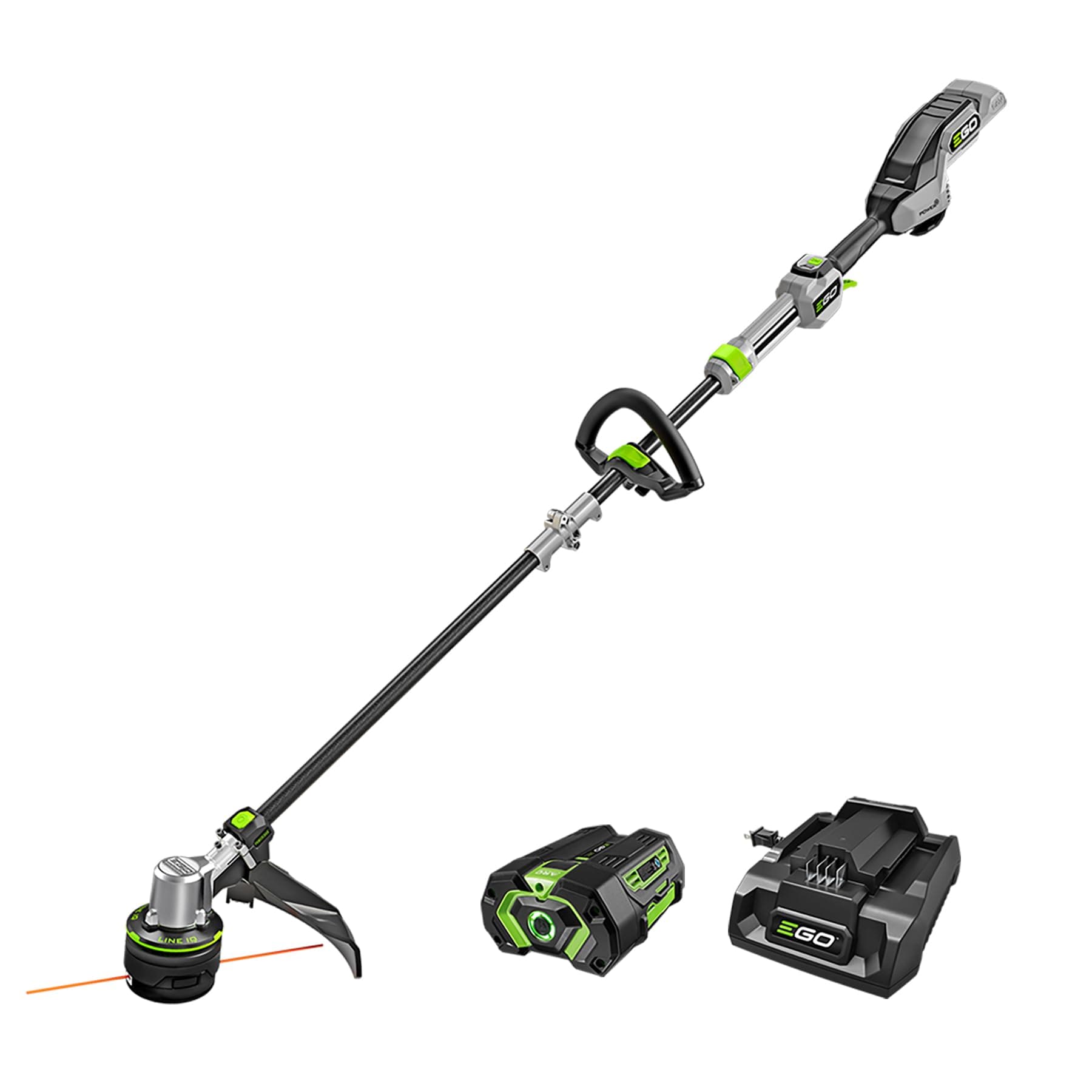 EGO POWER+ String Trimmer, Battery Powered, 16" Trimmer for Weeds and Grass with POWERLOAD, LINE IQ, Telescopic Carbon Fiber Shaft, Includes 56V 4.0Ah Battery and Charger - ST1623T