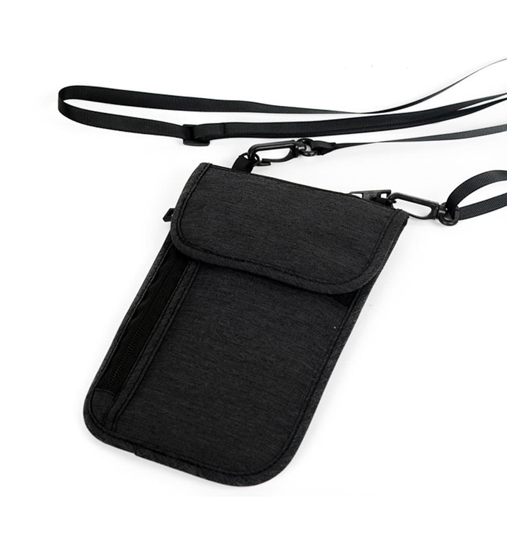 Travel Passport Wallet Stash Hidden Water Resistant Pouch RFID Blocking Wallet for Security Concealed Pocket Pouch Neck Passport Holder(Black)