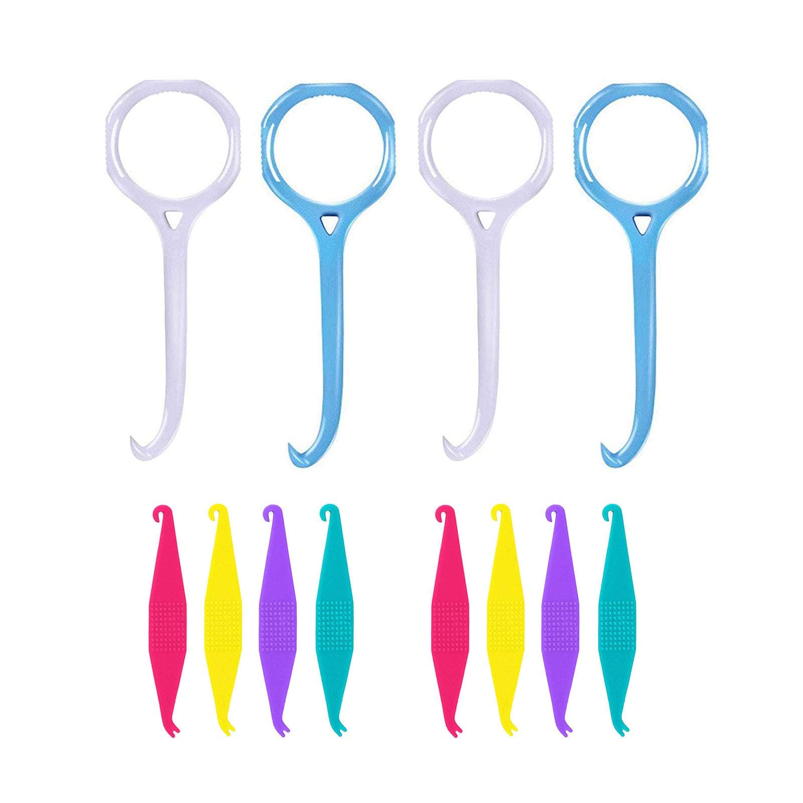 Aligner Remover Tool and Dental Elastic Rubber Bands Placers for Braces, Oral Care Accessories, 12 Pieces, Blue&White