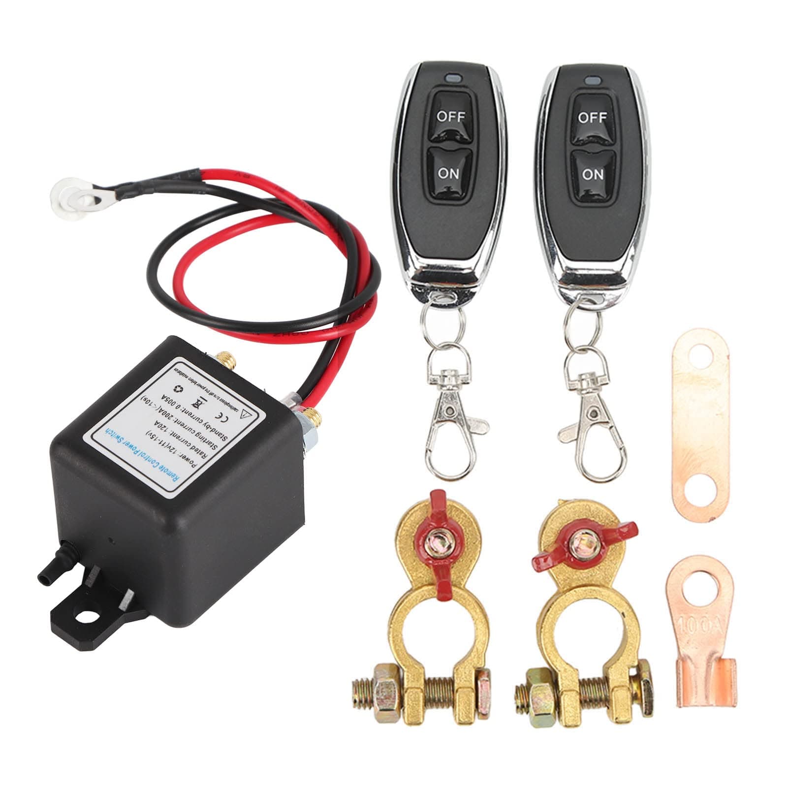 Car Battery Isolator Switch 12V, Vehicle Battery Disconnect Switch with Remote Control Emergency Power Kill Switch Car Battery Cut Off Switch, for Auto RV Marine Boat ATV