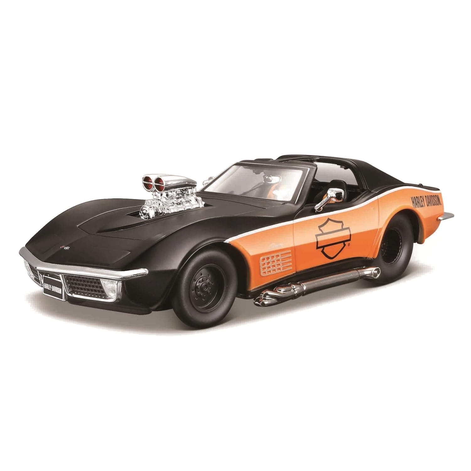 Bauer Spielwaren 532193 Chevrolet Modellauto, Schwarz/Orange