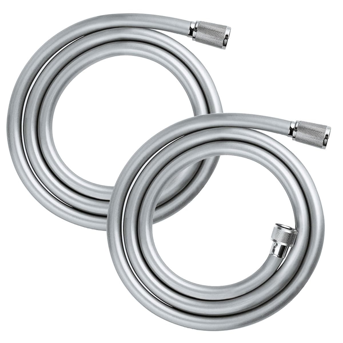 ECVV 1.5M Shower Hose 2PCS, G1/2" Connection Premium PVC Handheld Shower Head Hose Flex Hoses Extension,Flexible Shower Head Replacement Hose, Anti-Twist, Easy-to-Clean