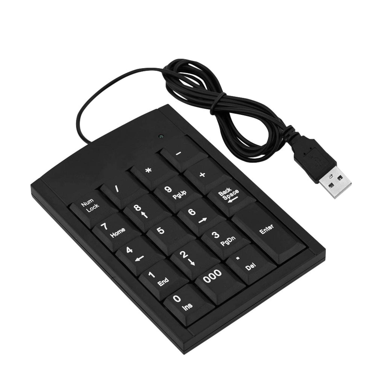 Waterproof USB Number Pads - Numeric Keypad Numpad 19 Keys Mini USB Keyboard Support Each System for Laptop, PC, Desktop, Notebook, Computer, Black