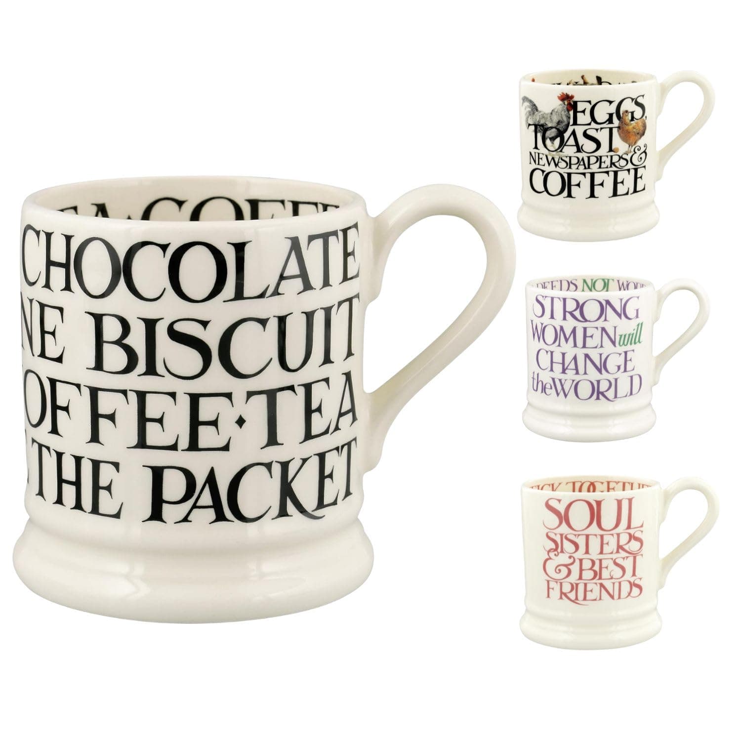 Emma Bridgewater Large Mug 1/2 Pint, Ceramic Coffee Mug Large - Stoneware Mug, Cappuccino, Latte, Coffee, Tea Cup - Beautiful Mugs, Birthday Gift - Coffee Mug Black Writing