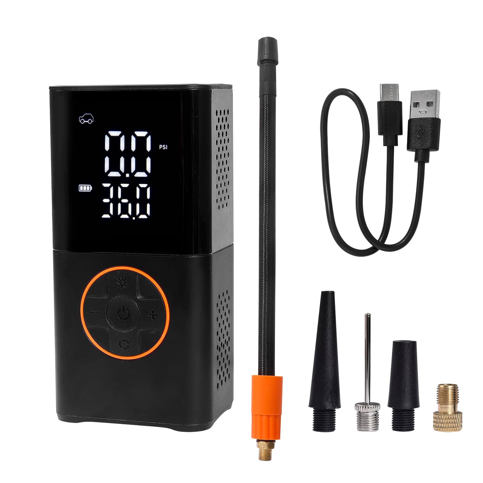 Portable Tire Inflator Digital Air Compressor, 150 PSI Cordless Mini Bike Tire Pump, Air Pump for Car Motorcycle Bicycle Tires, Balls, with Pressure Gauge, LED Light