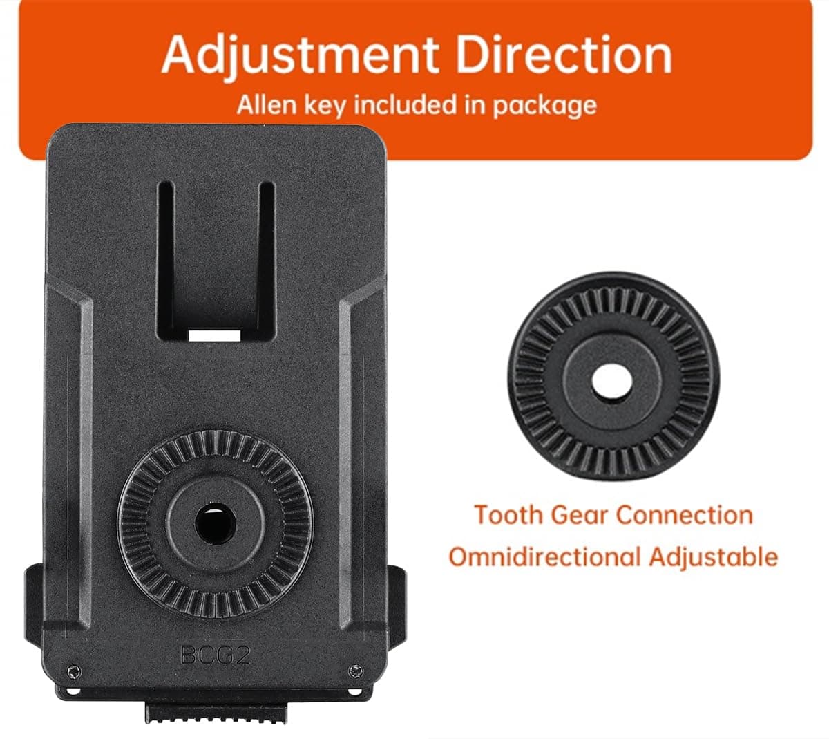 360° Adjustable Tactical Belt Clip Accessories, Polymer Open Type Belt Loop Attachment for Gun Holsters, Mag Pouches, and Duty Belts, Replace with Paddle Holster