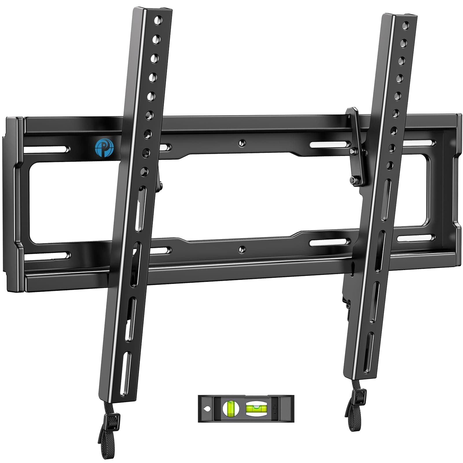 Pipishell Tilt TV Wall Mount Bracket Low Profile for Most 23-55 Inch LED LCD OLED 4K Flat Curved TVs up to 99lbs Max VESA 400x400mm, 8° Tilting for Anti-Glaring, Fits 8-16 inch Wood Stud