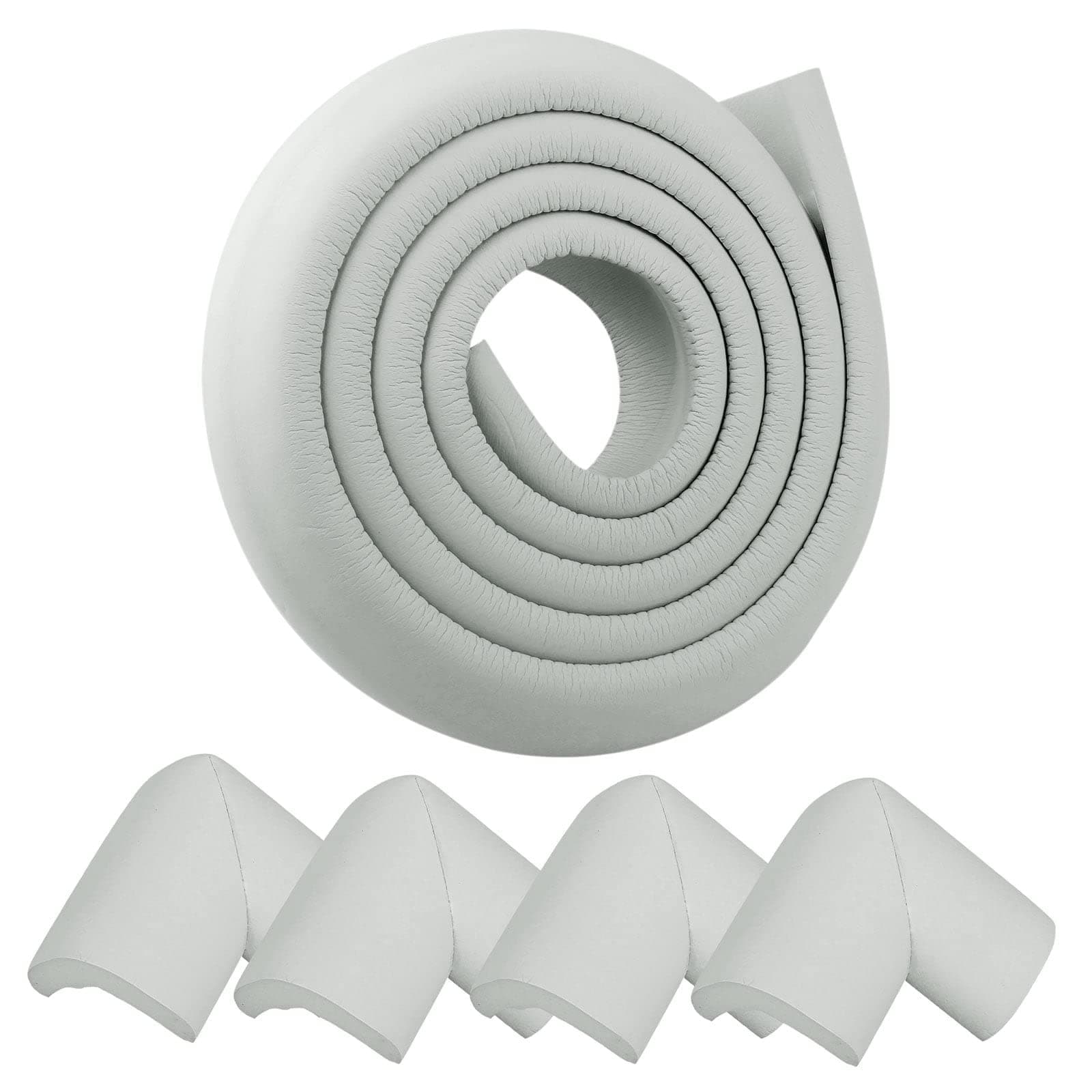 Mockery 6.5ft Baby Proofing Edge and Corner Guard Protector Set, Table Edge Corner Cushion Guards, Strip Softener Bumper Safety Protector for Kids Baby,Furniture Desk Guard with Dual Sided Tape(Grey)