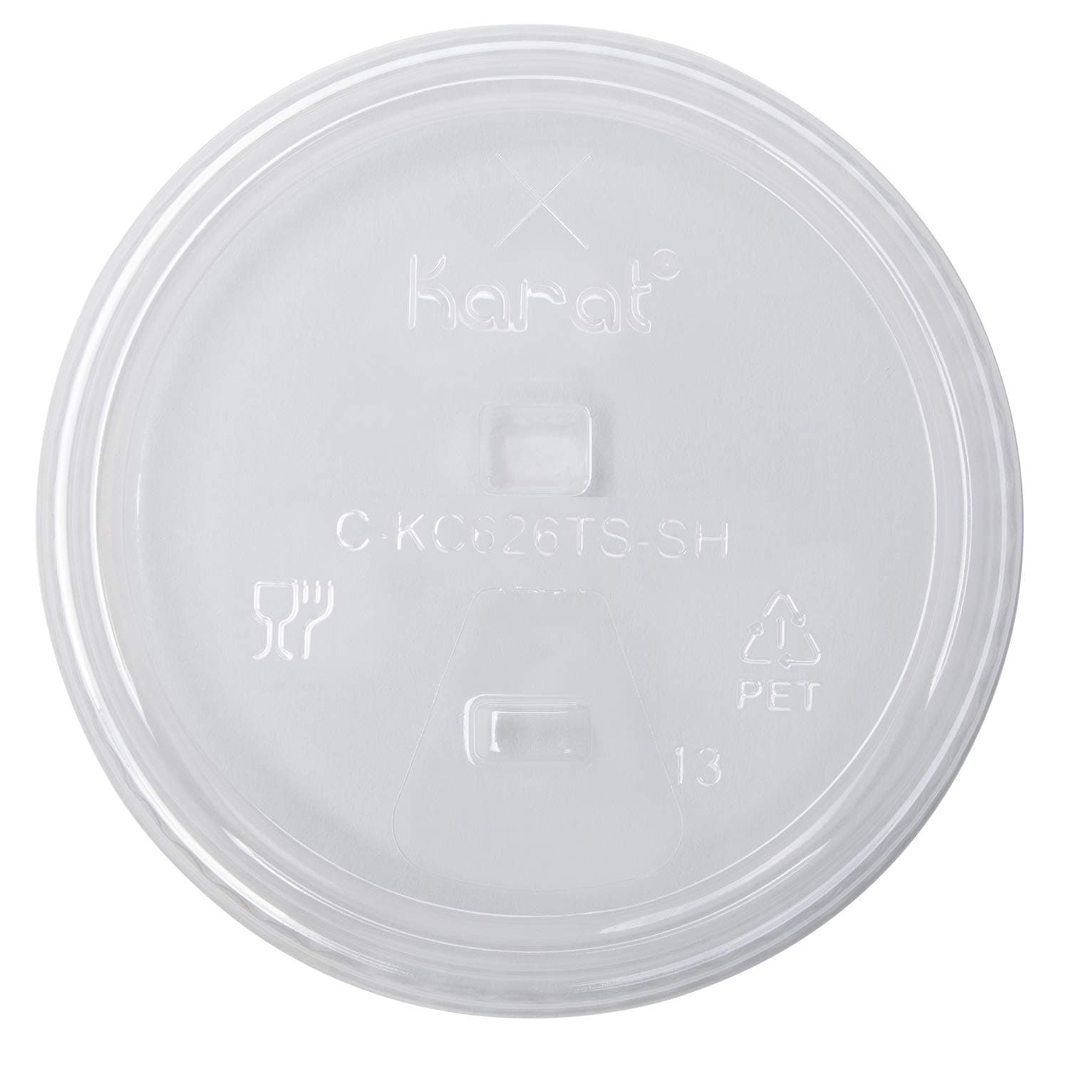 Karat C-KC626TS-SH 98mm diameter Strawless Sipper lid for 12-24 oz PET Cup - (Case of 1000)