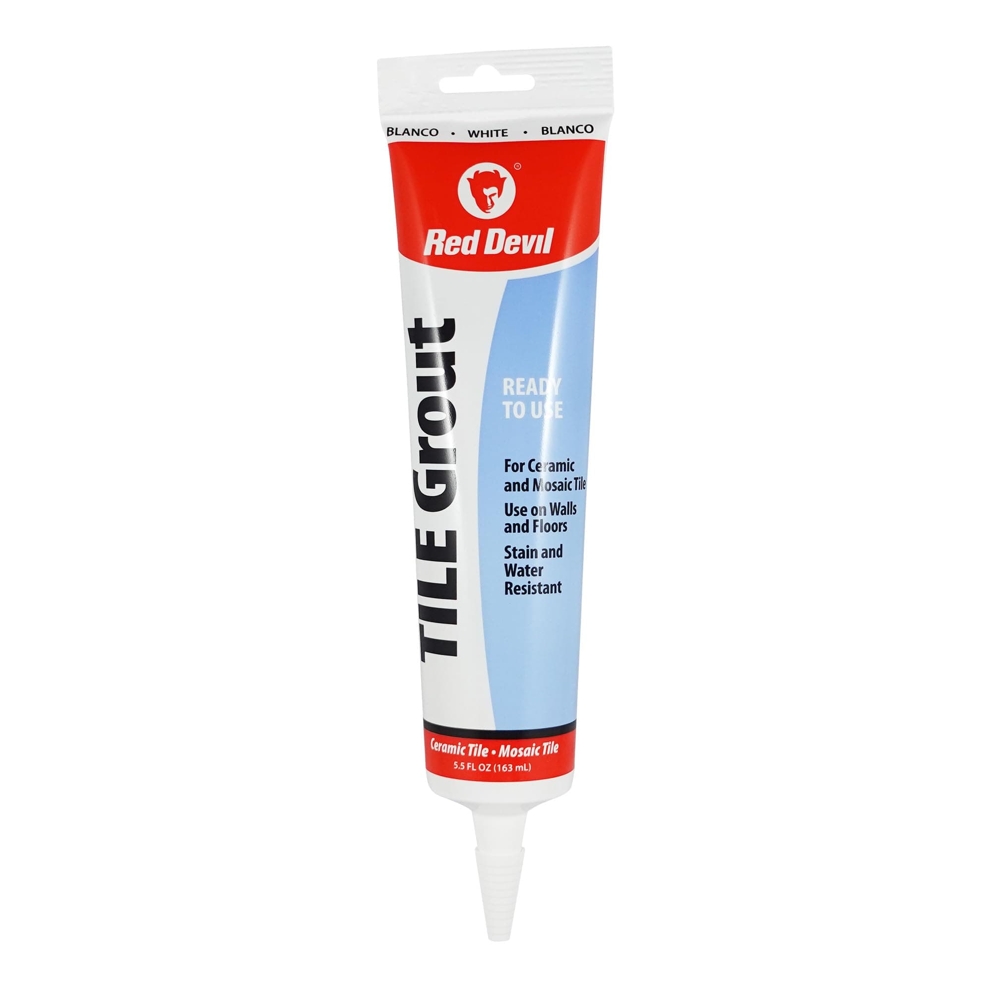 Red Devil 0425 Pre-Mixed Tile Grout Repair Squeeze Tube, 5.5 oz, White