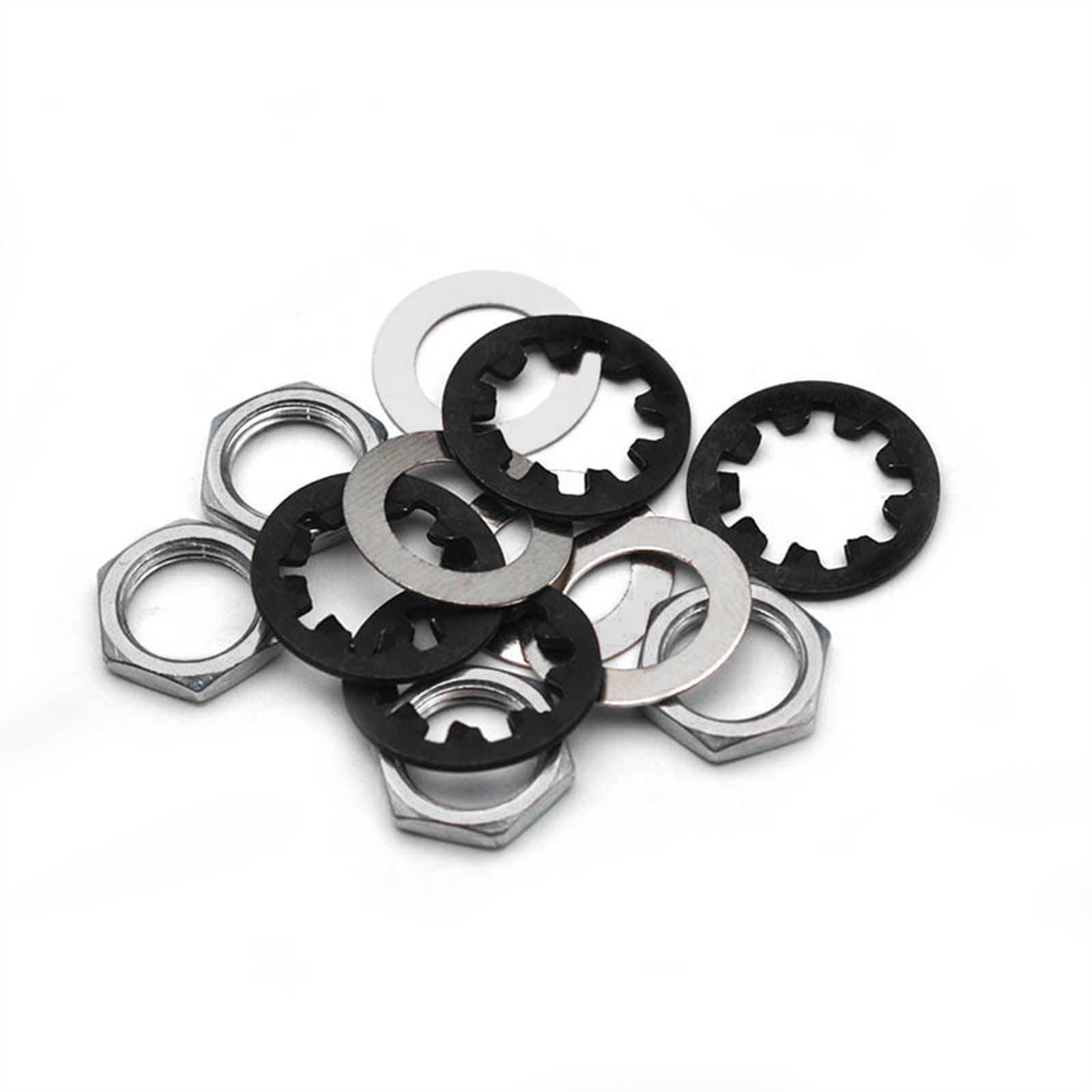 MAXCHEER Set of 4 Guitar Nuts, washers & Lock washers for 1/4 2-Conductor Guitar/Bass Output Jack