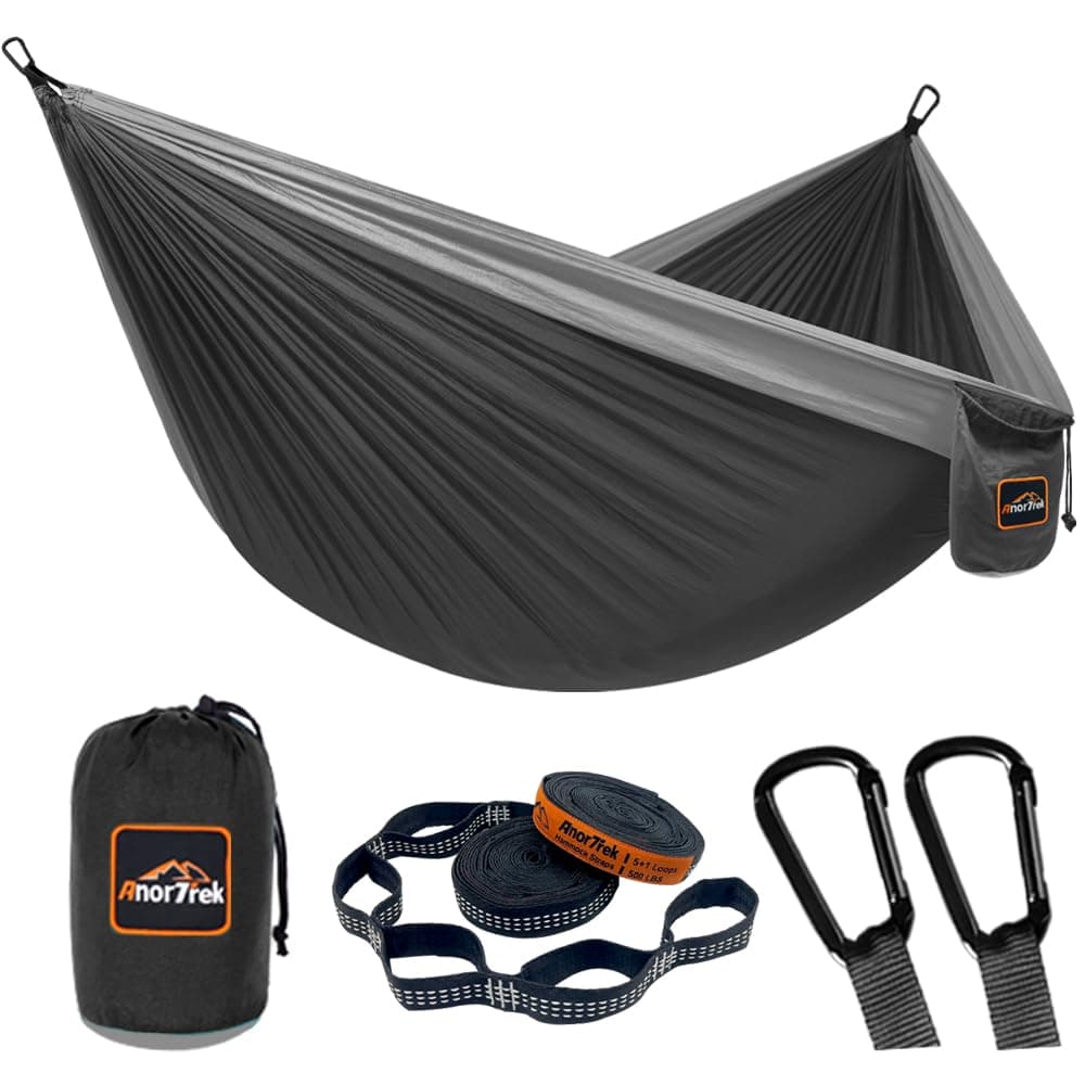 Camping Hammock, Super Lightweight Portable Parachute Hammock with Two Tree Straps Single or Double Nylon Travel Tree Hammocks for Camping Backpacking Hiking