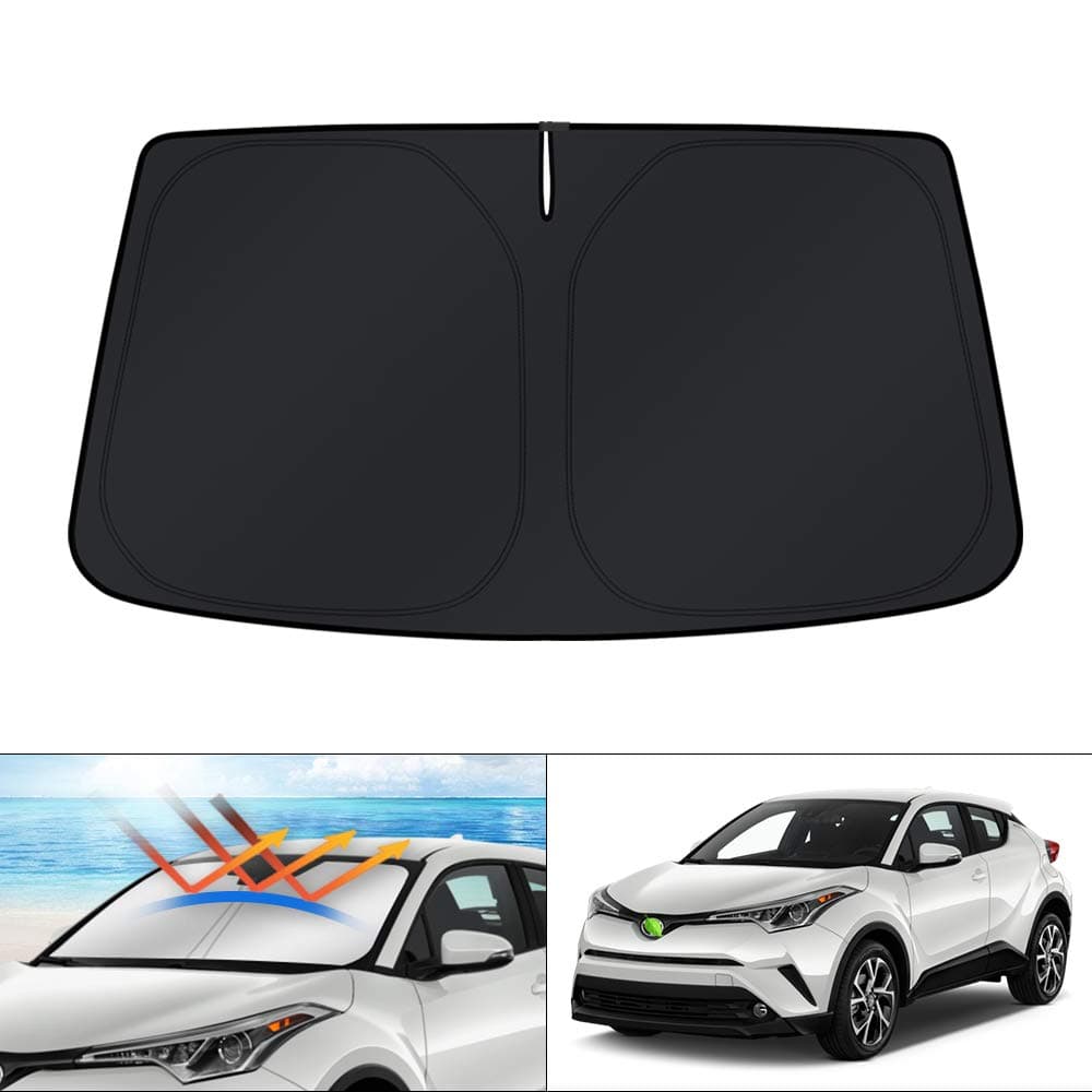 KUST Windshield Sun Shade for Toyota CHR 2018-2022 CH-R Window Cover Sun Visor Foldable Sunscreen Blocks UV Rays Keep Your Car Cooler