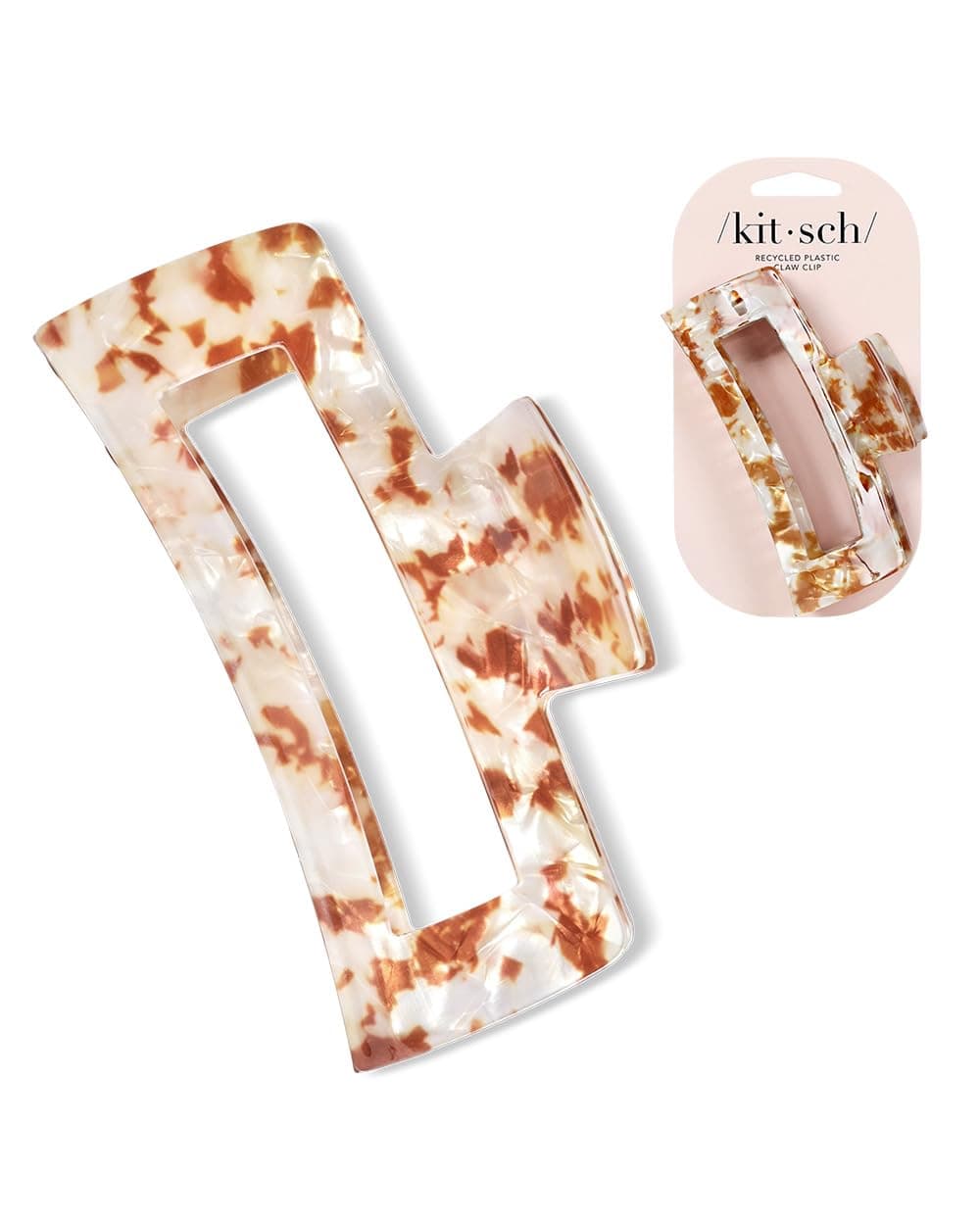 Kitsch Jumbo Open Shape Claw Clips - Brown