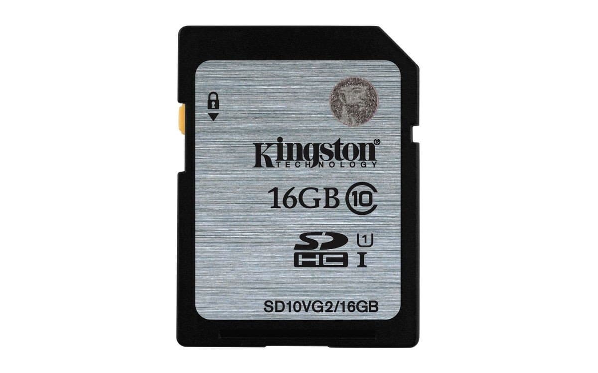 Kingston Technology SD10VG2/16GB 16 GB UHS Class 1/Class10 SDHC Flash Memory Card, Black, Grey