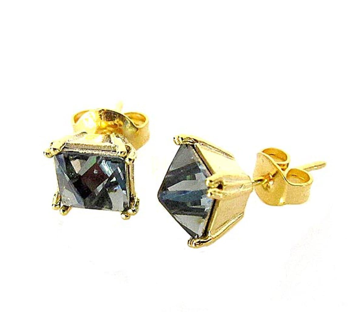 Jessica Elliot Swarovski Pyramid Square Stud Earrings
