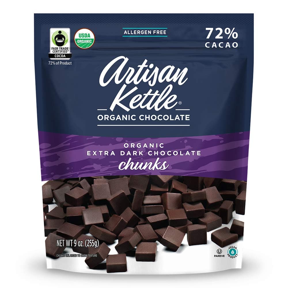 Artisan Kettle Organic Dark Chocolate Chunks, 9 Ounce (Pack of 6)