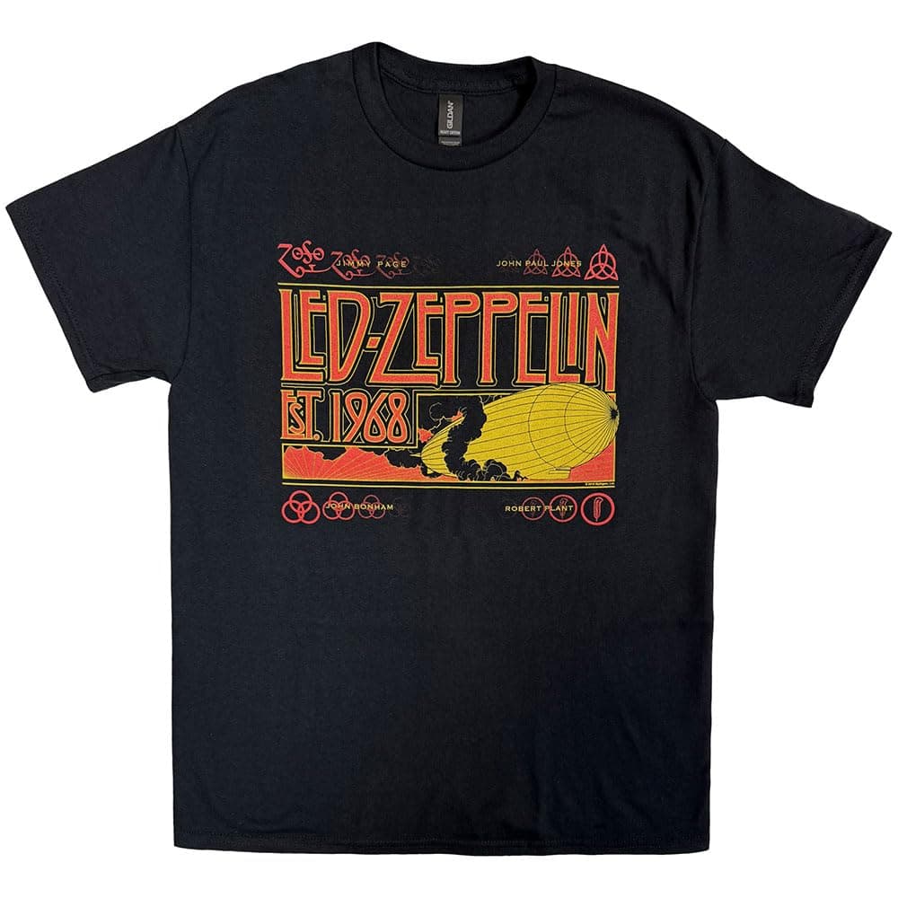 Led Zeppelin 'Zeppelin & Smoke' (Black) T-Shirt