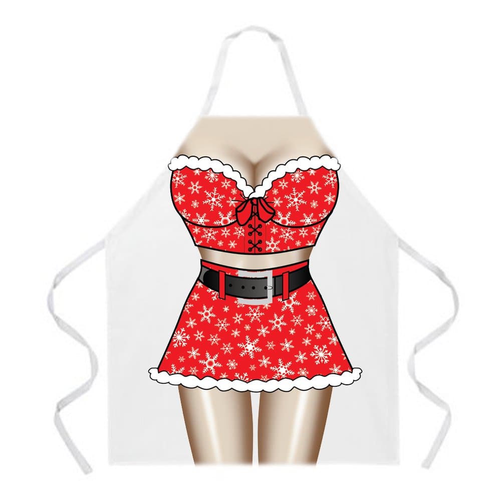 Fully Adjustable Santa Girl Apron, Natural
