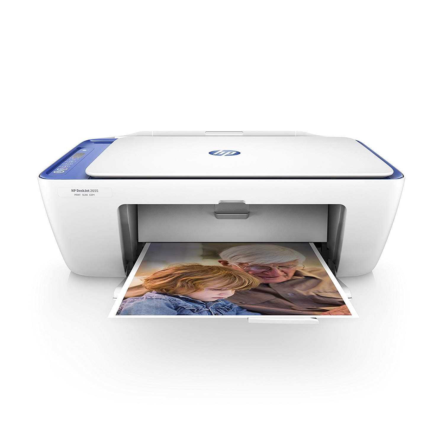 HP DeskJet 2655 All-in-One Compact Printer, Instant Ink, Works with Alexa - Noble Blue (V1N01A)