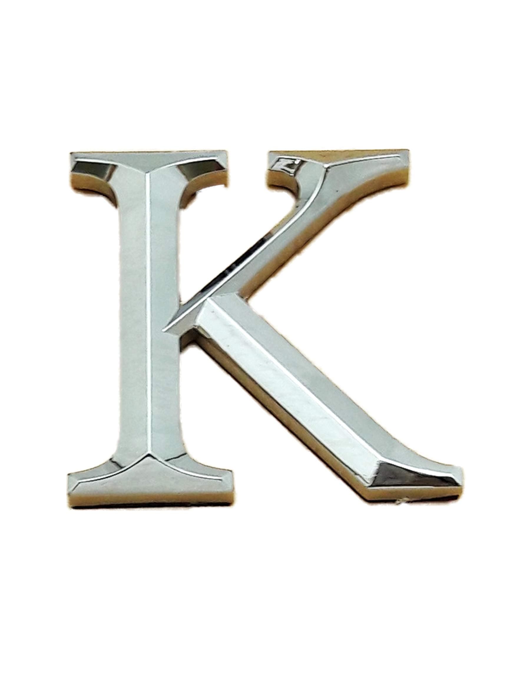 Self Adhesive Chrome Letters Silver Car Door Name 3D Times Roman Height 5CM (K)