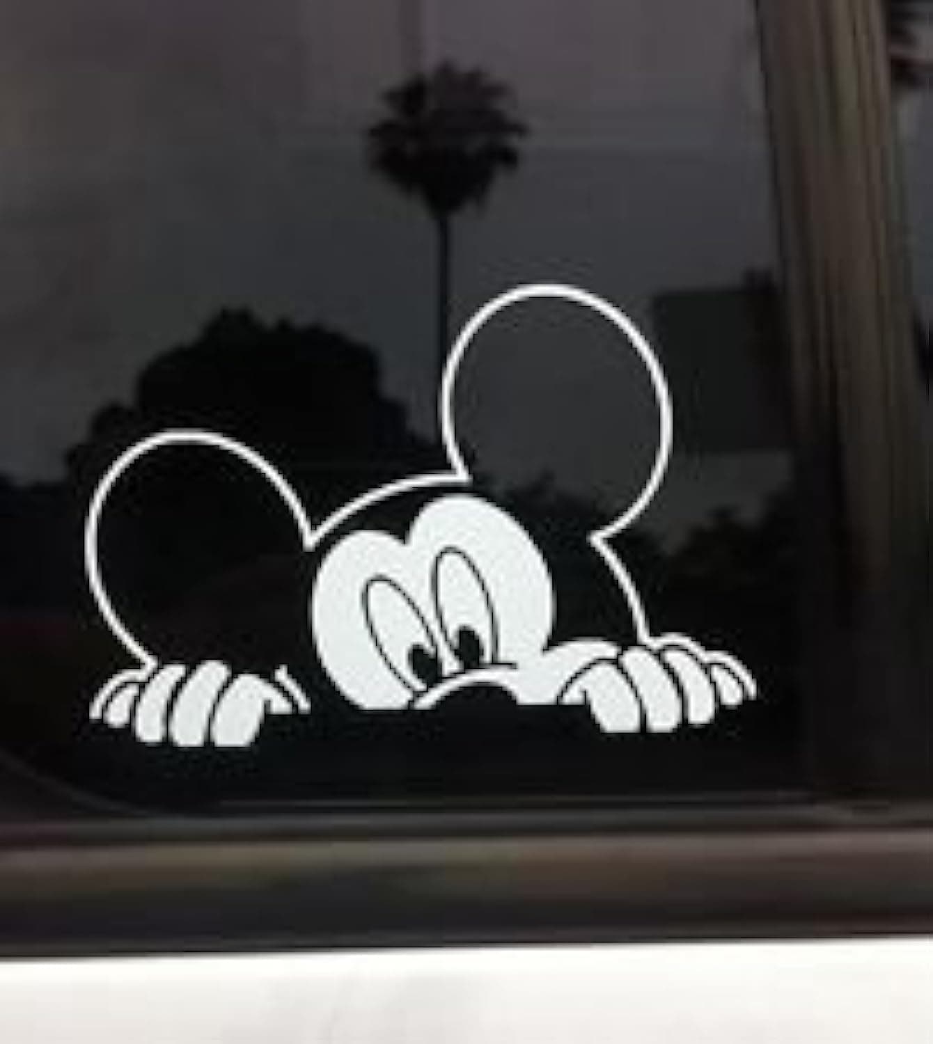 soikoi Auto Sticker - Auto Decal - Mickey Mouse - Peeking - Disney Character - Auto Window Sticker Decal for Car Truck SUV Motorcycle 5" Tall (color : white) (White 01) (Disney18)