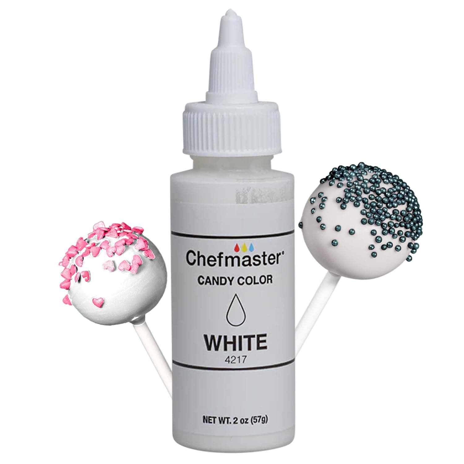 Chefmaster White Candy Color | True-Tone Shades | Oil-Based | Professional-Grade Dye | Chocolate, Strawberries, Cake Pops | Decorating | Easy-to-Use | Manufactured in the USA | 2 oz