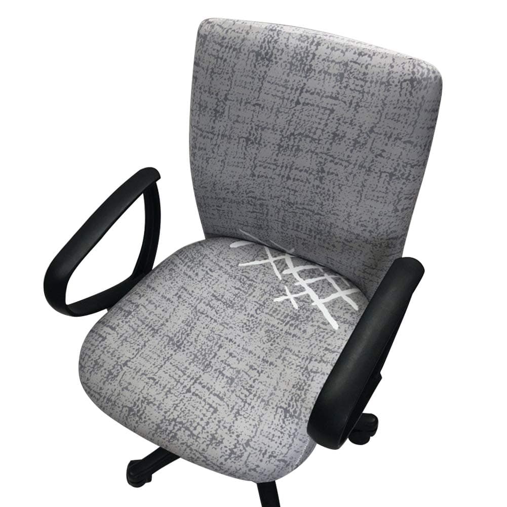 Echaprey One-Piece Stretchy Washable Rotating Swivel Computer Office Chair Covers Removable Dining Chair Covers (Pattern 1)