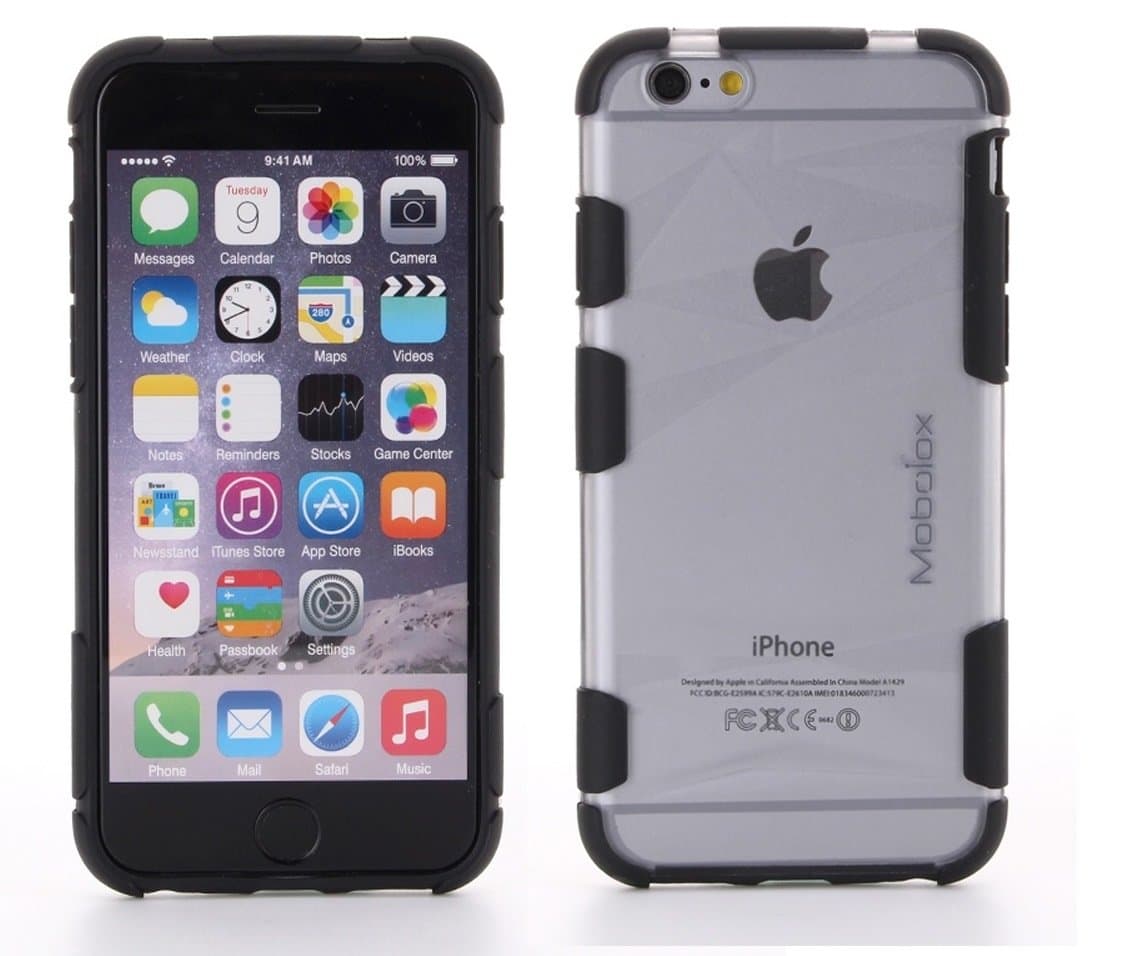 iPhone 7/6/6s (4.7") Case - MOBOLOX Mi6 Hybrid Case - Black - Premium Quality, Anti-Scratch, Anti-Slip, Diamond Frosted Matte Transparent Back, Tough Design and Shock Absorbing Edges - Ergonomic and Stylish Design + FREE 4.7" Screen Protector ($5.99 Value)