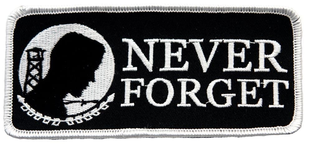 POW MIA Never Forget Embroidered Patch Iron-On Military Prisoner of War Emblem