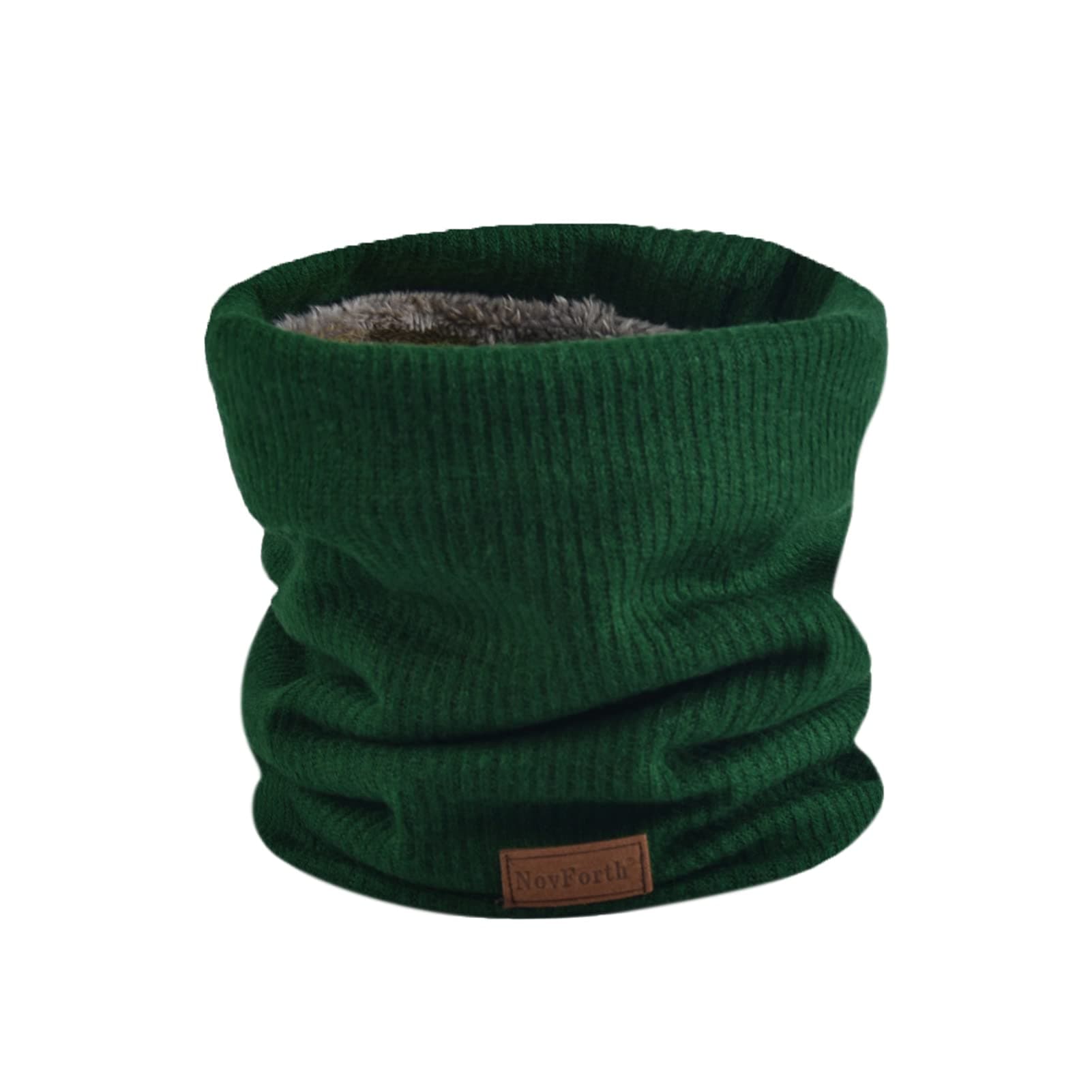 NovForthWinter Neck Warmer Fleece Lined Infinity Scarf Thicken Windproof and Dust Skiing Circle for mens women Double-Layer Fleece Lining Knit