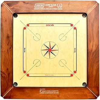 Carrom Board Sure SLAM Indoor Board Game Approved by Carrom Federation of India & Maharashtra Carrom Association (Jumbo, 36mm)