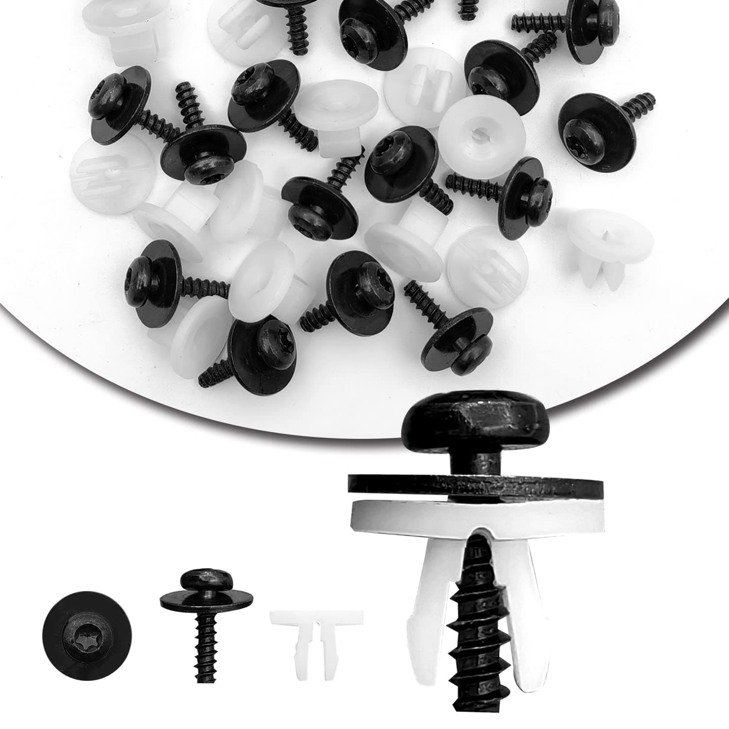 Rydowenna 20Pcs Engine Splash Shield Guard Undertray Cover Screws Bolt Nut Clip Kit Compatible with Ford Escape F-150 Edge Focus Fusion C-Max S-Max Transit Lincoln MKC W708591S424