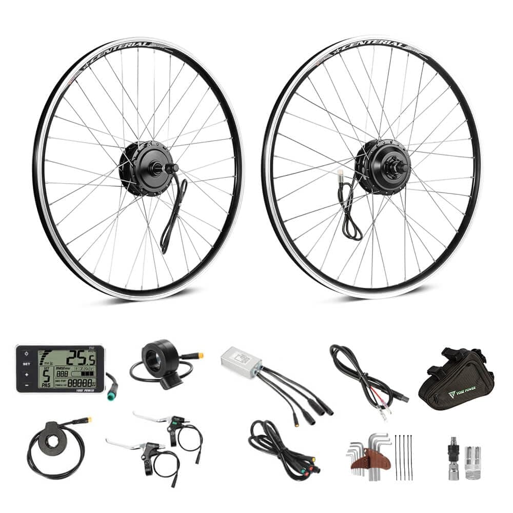 Season 26'' / 27.5'' / 28''(700C) E-bike Conversion Kit 36V 350W Rear Wheel Motor Freewheel with LCD display