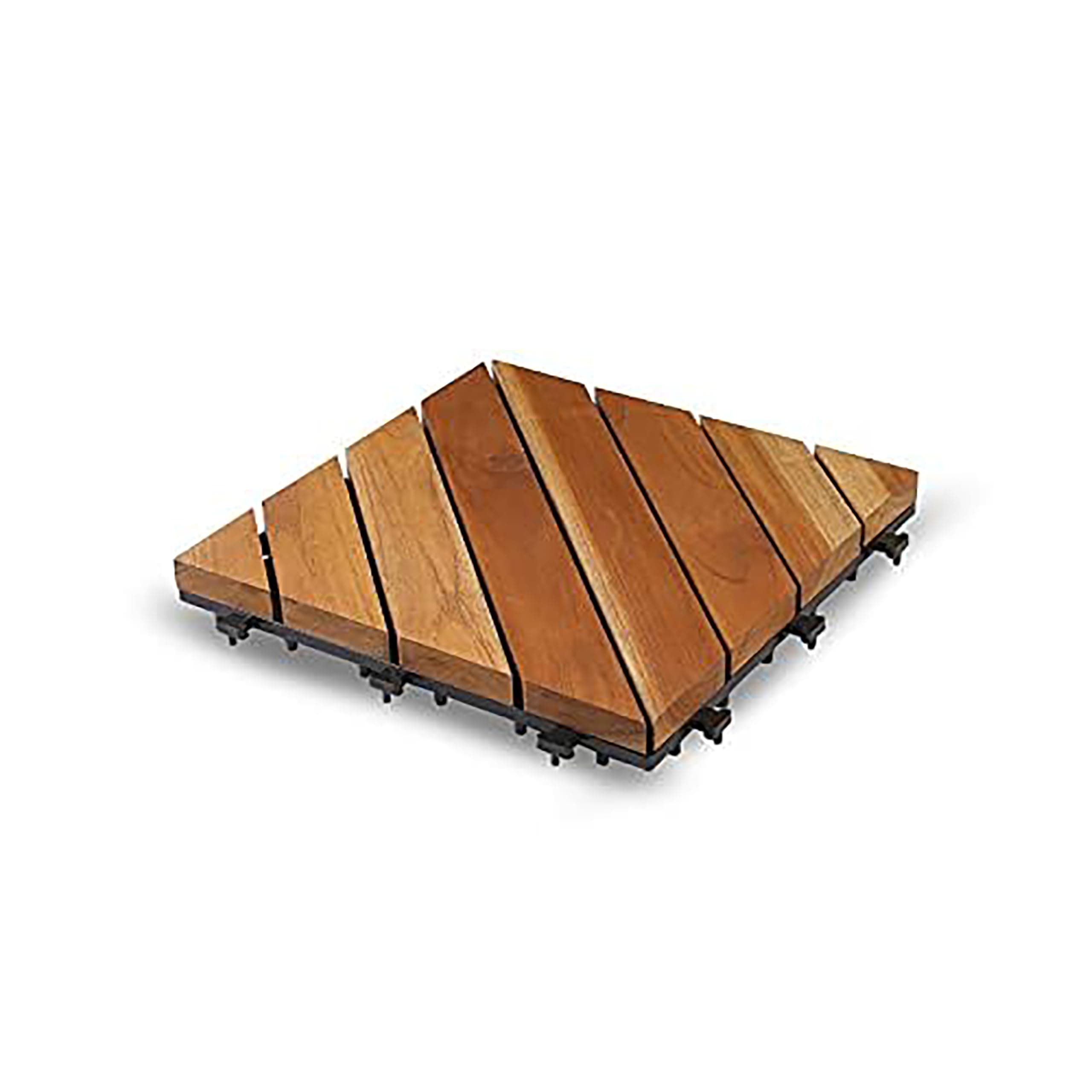 Sharpex Deck Tiles with Interlocking | 1 Piece Teck Wood Floor Decking Water Resistant Tile for Balcony, Terrace, Garden | Quick Flooring Solution for Indoor/Outdoor (Brown, 1 Piece)