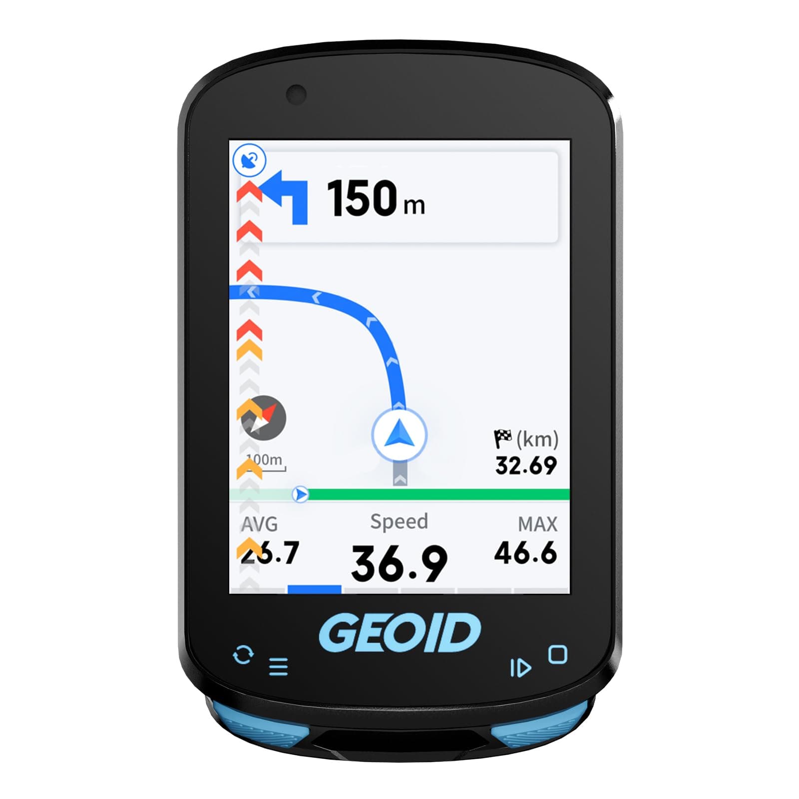 CC600 Color Screen Bike/Cycling Computer Wireless, Cycling Computer Route Navigation with Re-Route Planing, WiFi & Bluetooth, Fast 5s GPS Positioning, Free Indoor Training