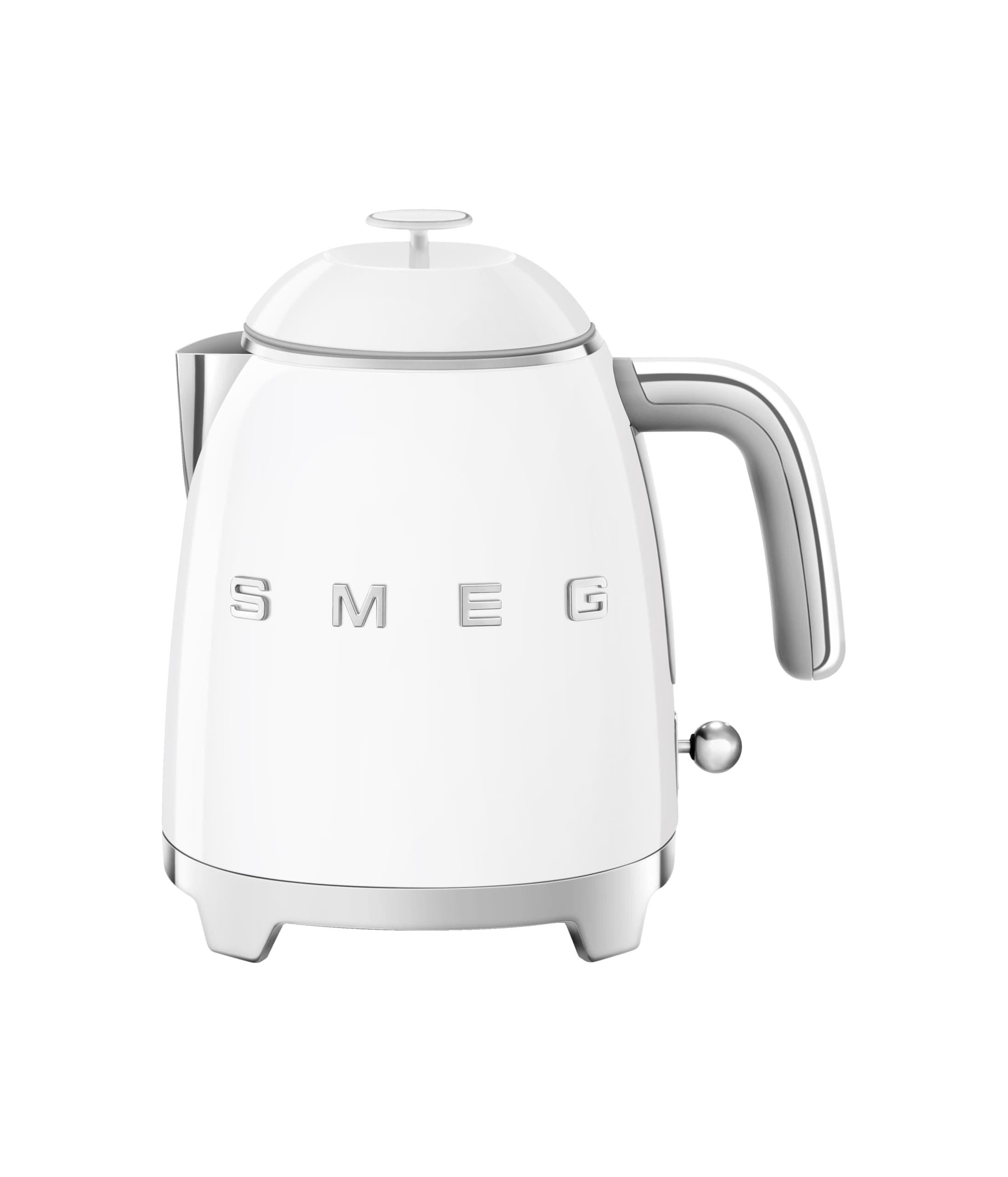 SMEG Mini 50's Retro Style 3 Cup Electric Kettle with Double Wall Anti Slip Base and Water Level Indicator (White)