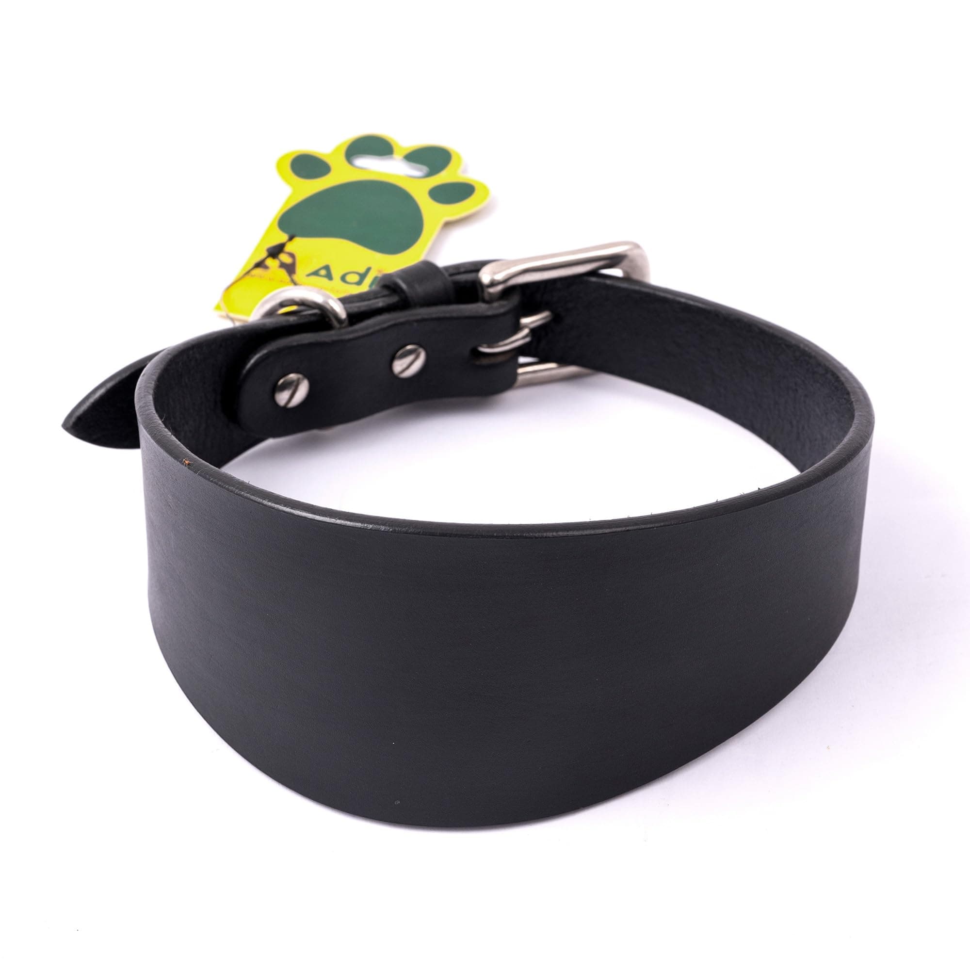 Adil’s Greyhound Dog Collar (Without Padding), Genuine Leather Suitable for Saluki, Whippet Dogs & Breeds with Similar Neck/Head Structure Size M, Black