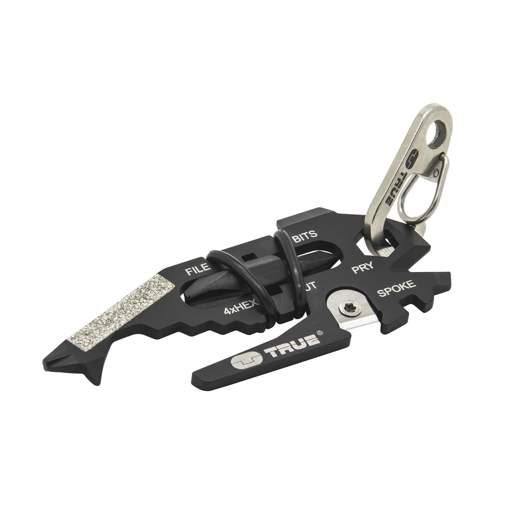 True Utility FishFace 18 In 1 Keyring Multi Tool Pocket Gadget: 18 Pocket Tools In 1 Keyring Pen, Multi Use EDC Key Ring Multitool With Box Cutter Knife, 6 Screwdriver Heads 4 Wrenches & Bottle Opener