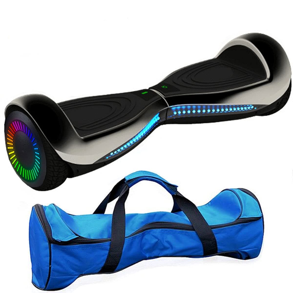 Nero Sport Chic Black 6.5" Electric Self Balance Hover Scooter Board with 2 wheels and Bluetooth - Includes carry bag