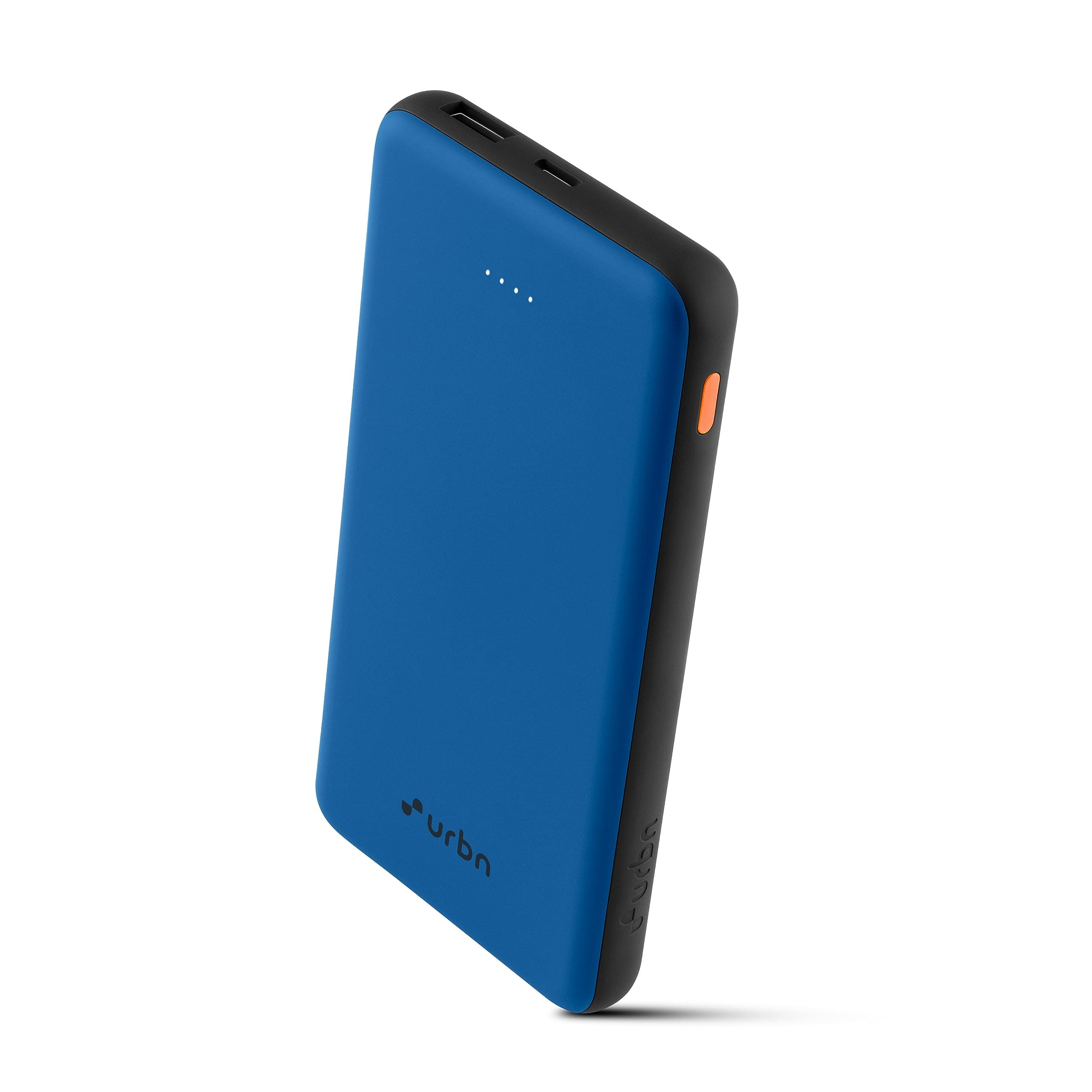 10,000mAh Ultra Slim Power Bank with Type C Input/Output - Dual Port, 12W Fast Charging, 4-Layer Circuit Protection BIS Certified 6 Months Warranty Made in India Free Type C Cable - Bright Blue